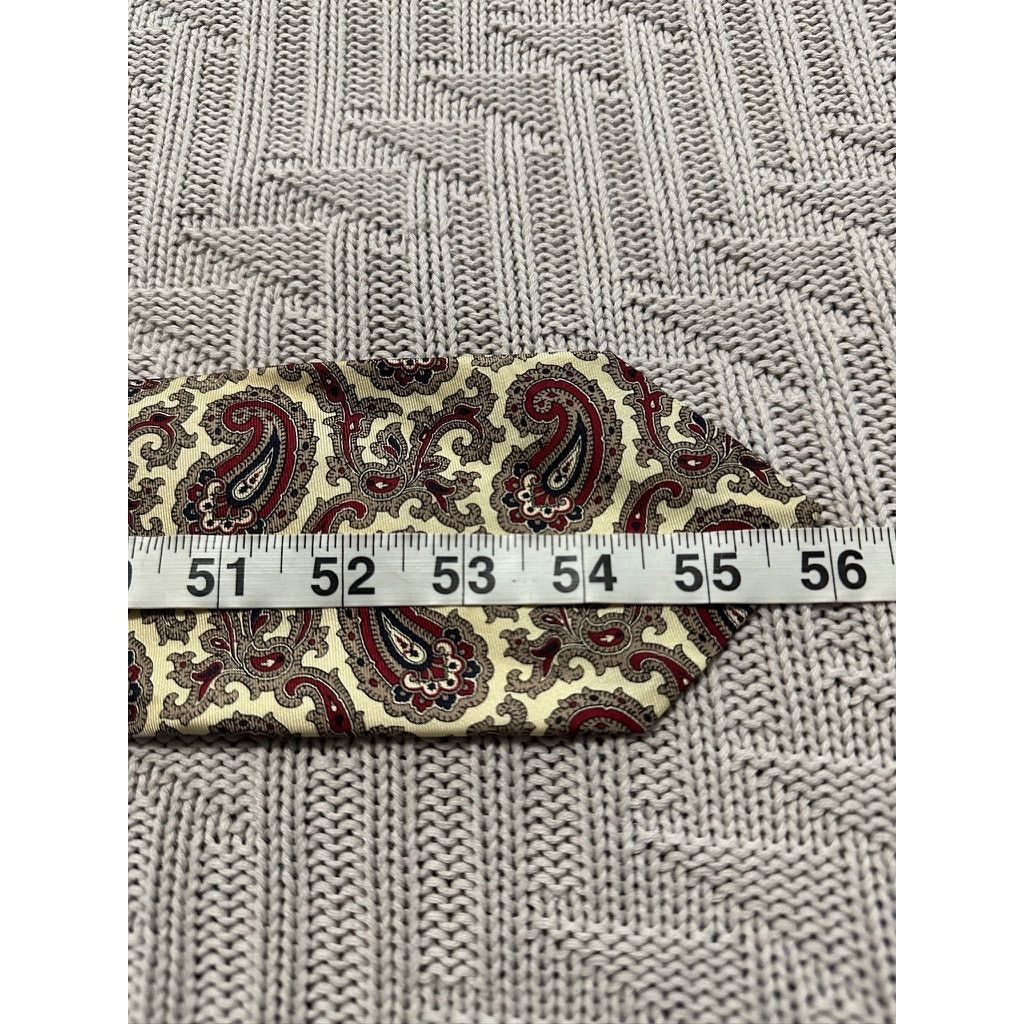 Vintage Vintage Scully & Scully cream and red paisley silk tie Size ONE SIZE - 4 Thumbnail