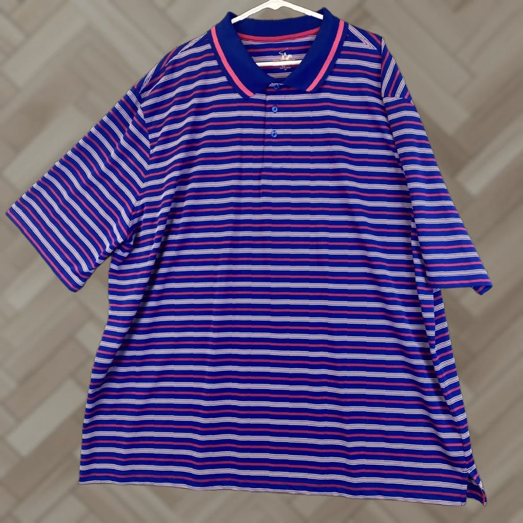 Beverly Hills Polo Club Beverly Hills Polo Club Polo Shirt Mens 4XL Blue Stripe Short Sleeve Golf Shirt Size US XXL / EU 58 / 5 - 1 Thumbnail