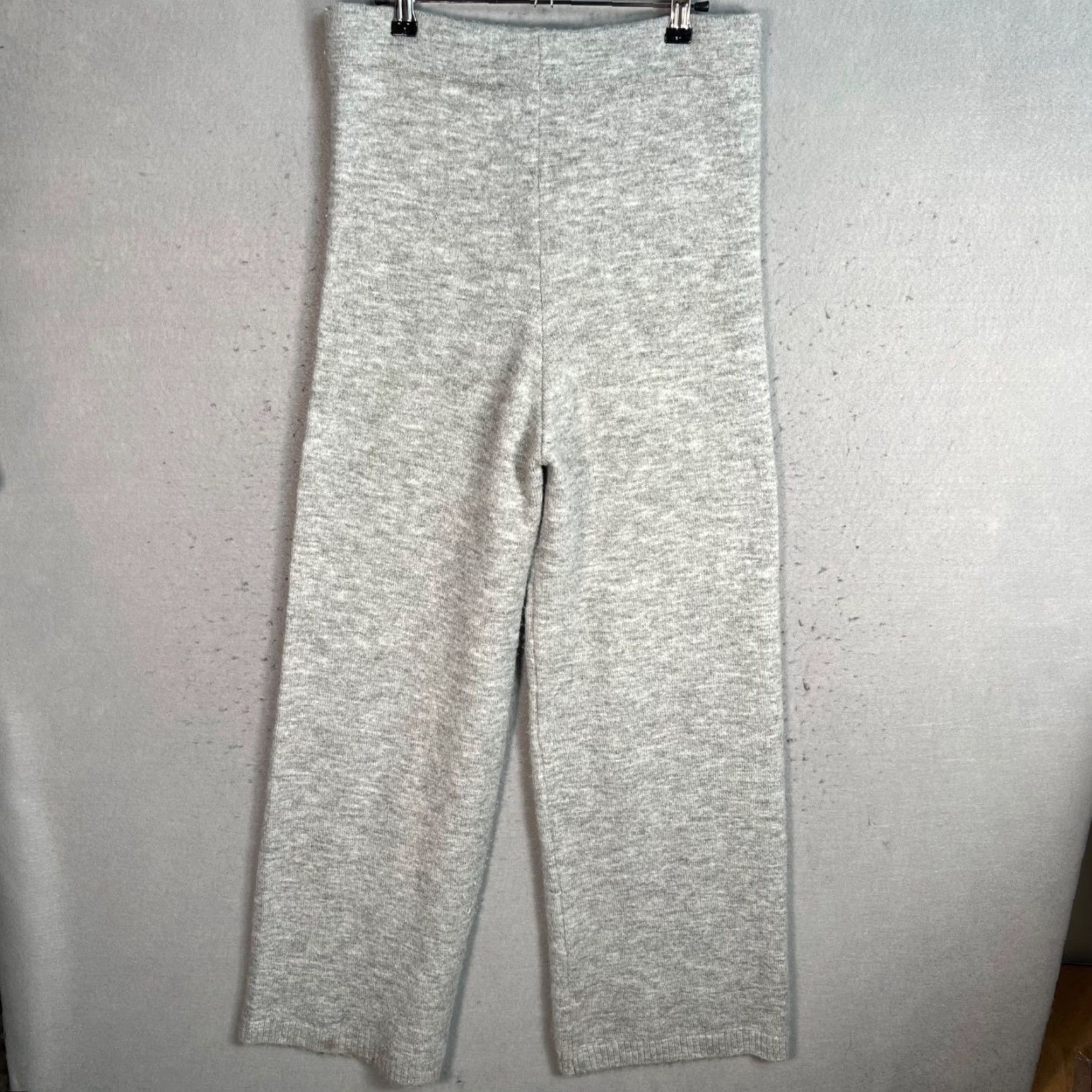 Mango VINTAGE MNG Womens Grey Knit Wide Leg Sweat Pants Size Medium Stretch Size 32" / US 10 / IT 46 - 2 Thumbnail