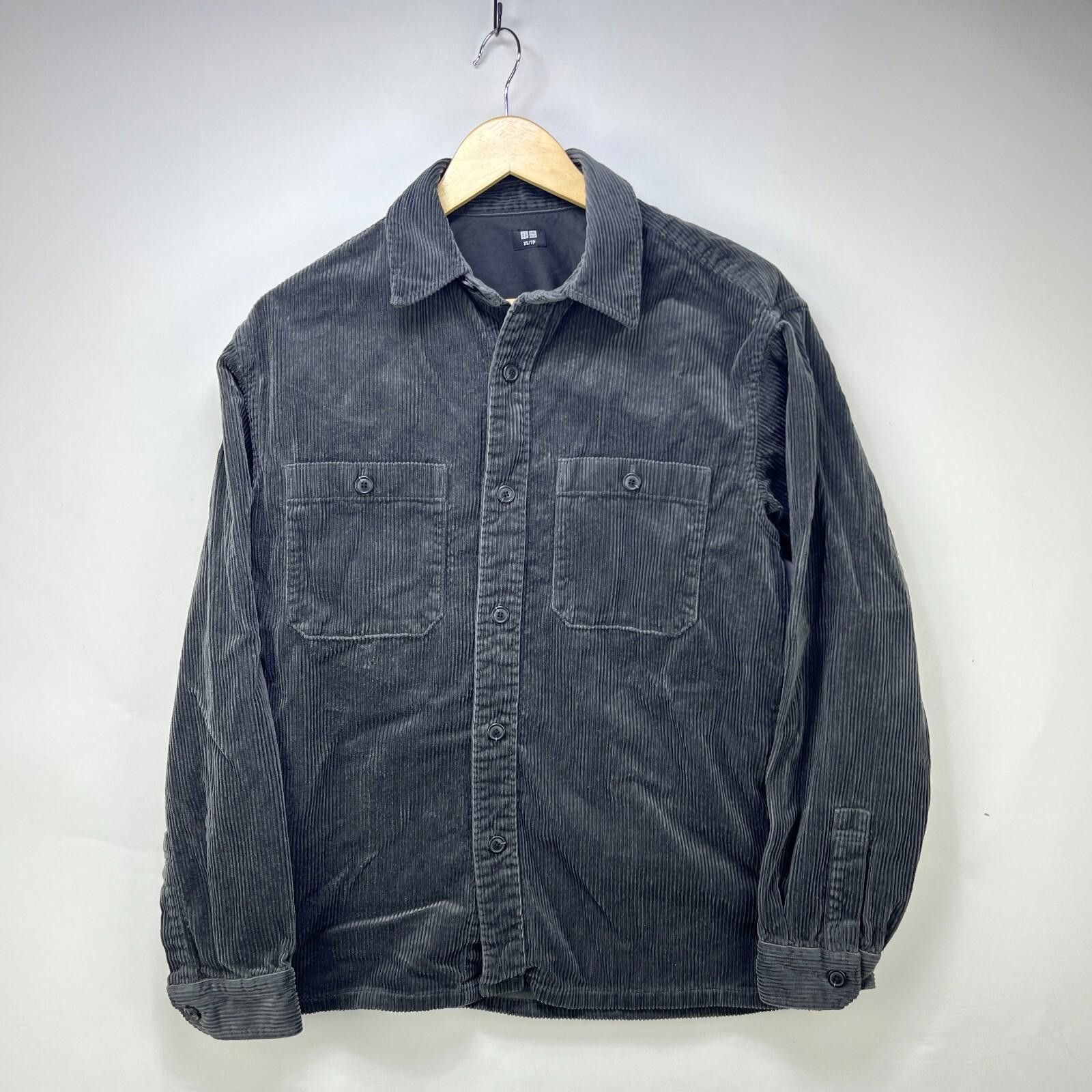 Uniqlo Uniqlo Corduroy Button Up Shirt XS Dark Gray Longsleeve Size US XS / EU 42 / 0 - 1 Thumbnail