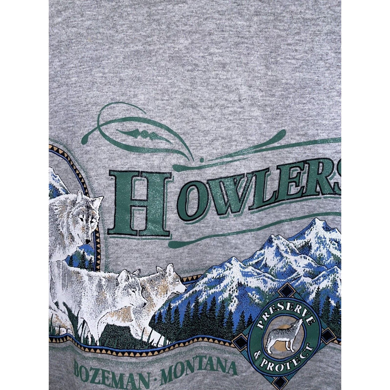Jerzees Vintage Howlers Shirt Jerzees Wolf Bozeman Tee Animal 90s L Size US L / EU 52-54 / 3 - 4 Thumbnail