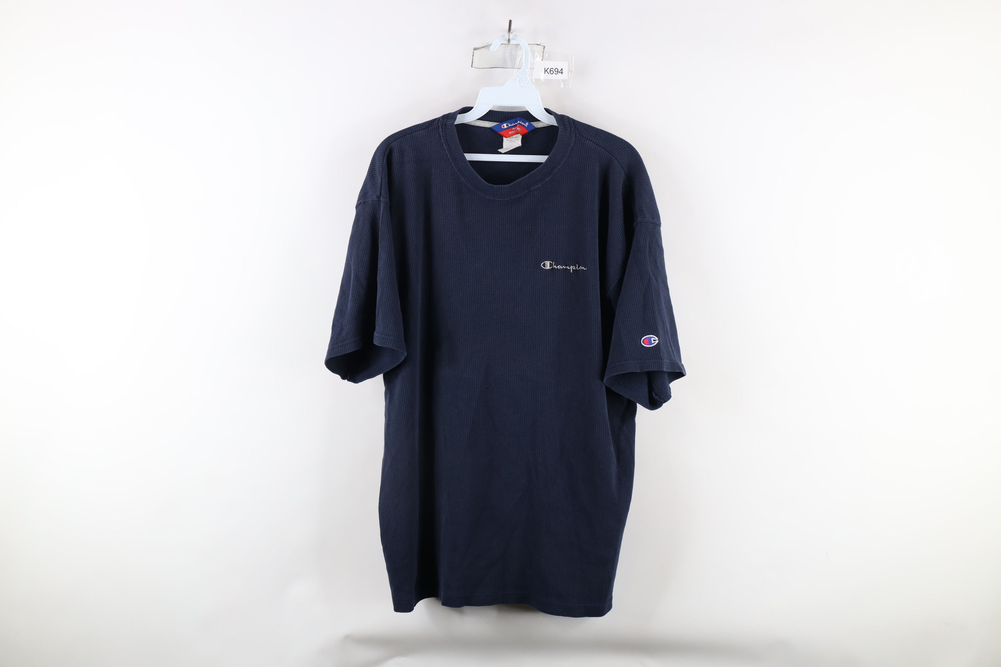 Champion × Vintage Vintage 90s Champion Out Ribbed Knit Short Sleeve T-Shirt Size US L / EU 52-54 / 3 - 1 Thumbnail