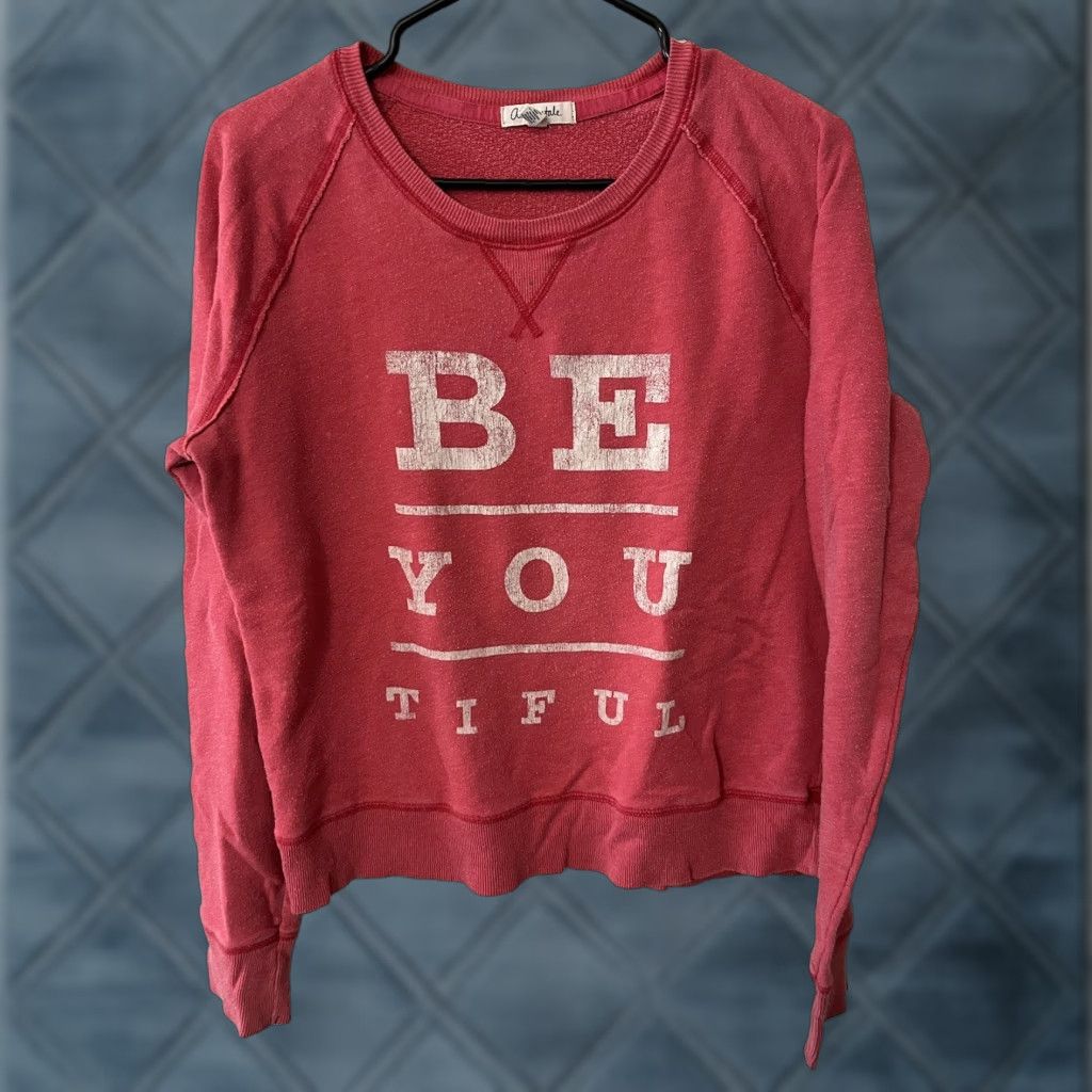 Aeropostale VINTAGE Aeropostale Sweatshirt Shirt Womens M Be You Tiful Pink 60/40 Cotton Polyester Pullover Long Sleeve Adult Womens Size M / US 6-8 / IT 42-44 - 1 Thumbnail