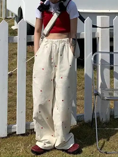 Japanese Brand HOUZHOU Korean Style Women Sports Pants Cute Size 40" / US 18 - 6 Thumbnail