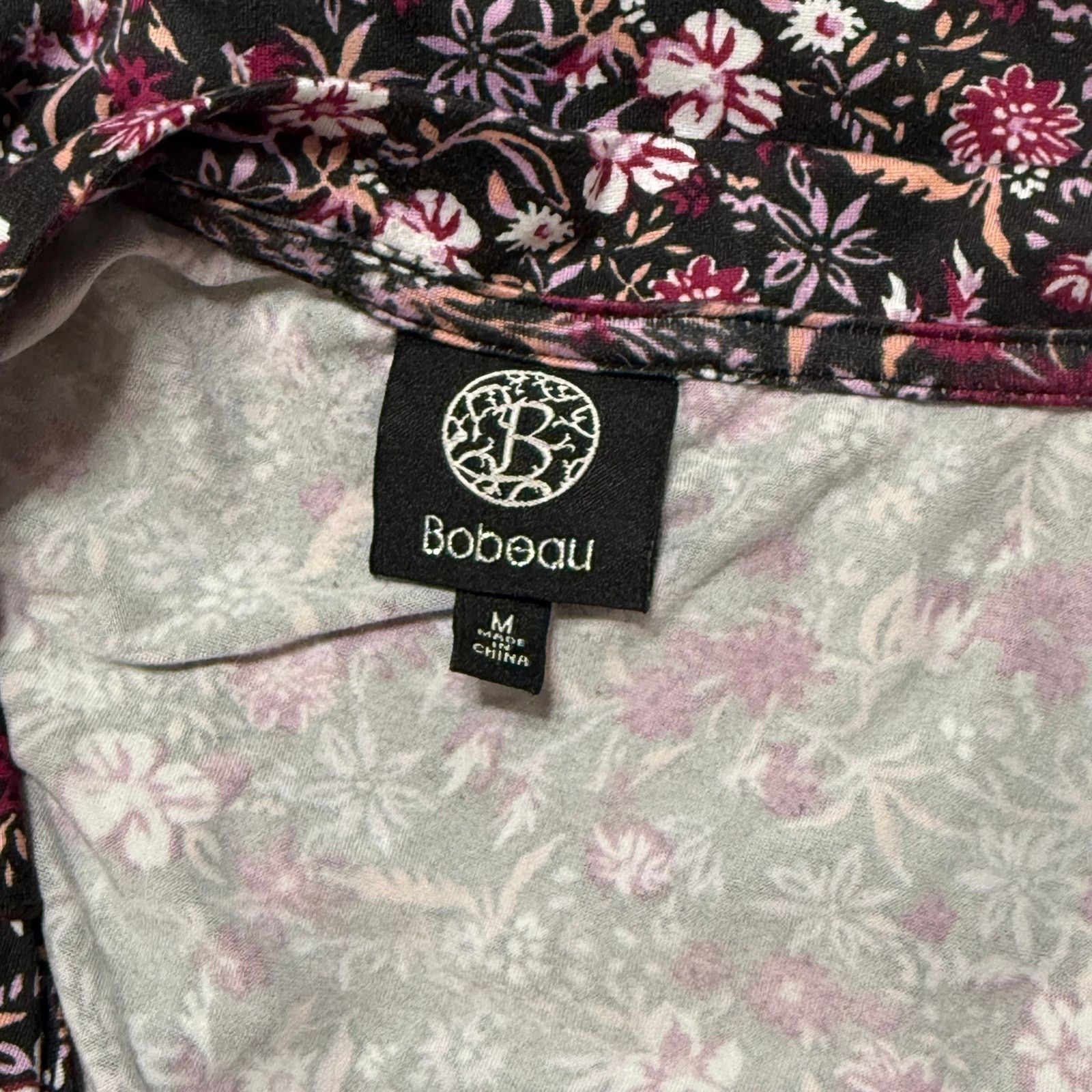 Other Bobeau Black Floral Long Sleeve Top | Sz M Size M / US 6-8 / IT 42-44 - 6 Thumbnail