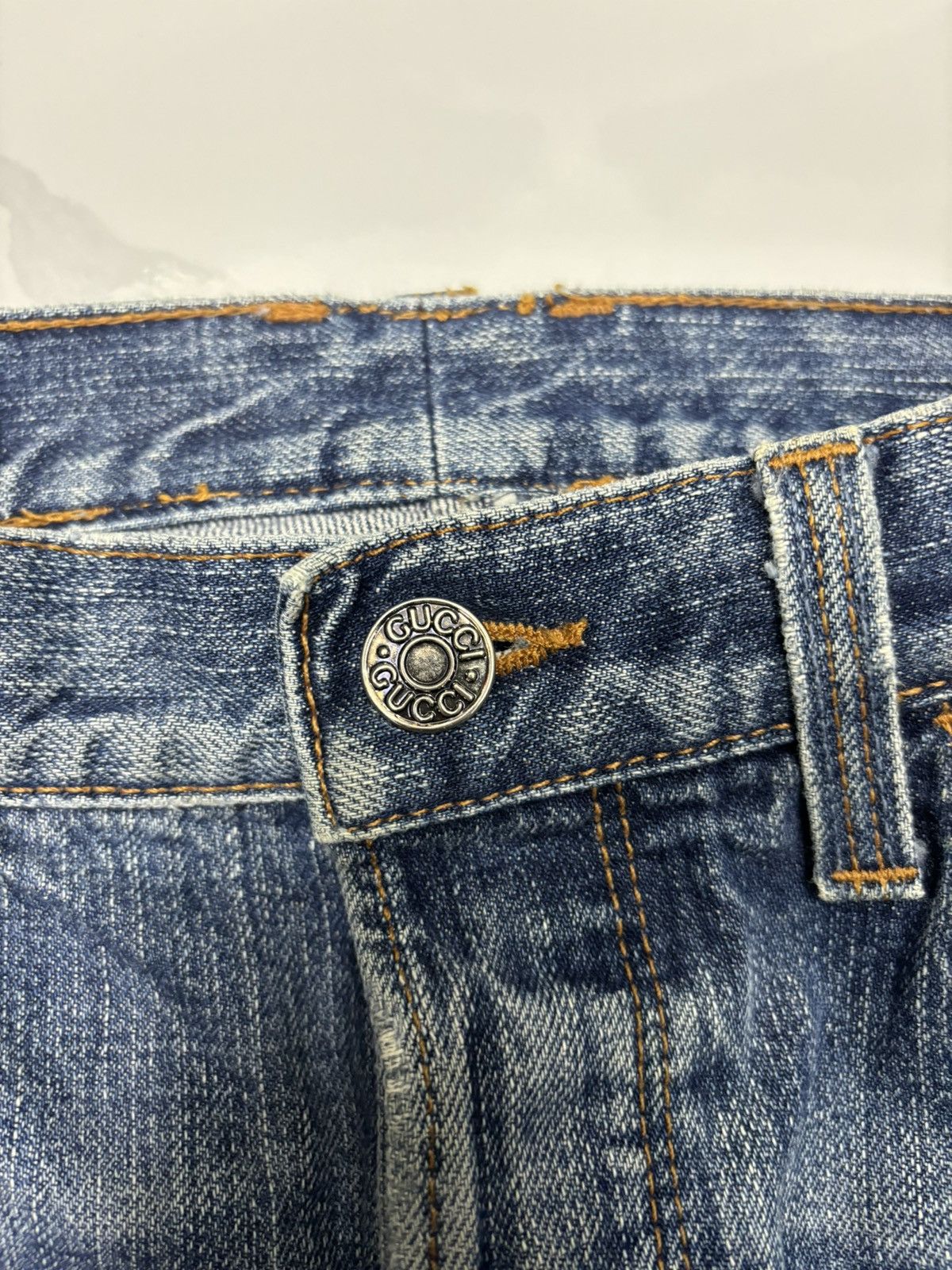 Grailed × Gucci ARCHIVAL GUCCI DISTRESSED DENIM CROPPED JEANS Size US 30 / EU 46 - 6 Thumbnail