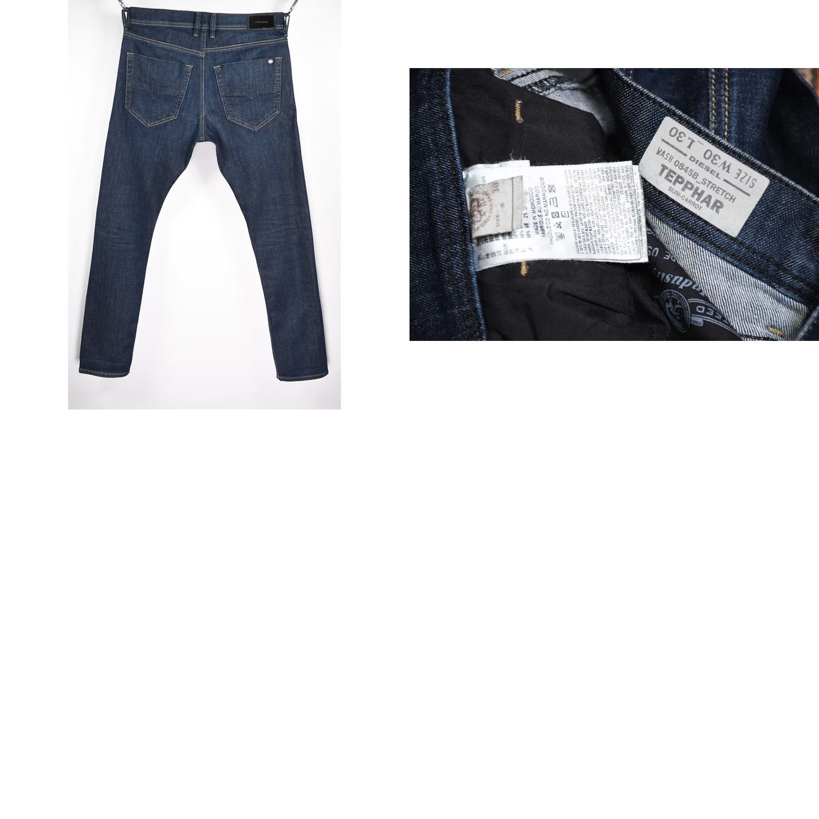 Diesel Diesel Tepphar 0846B Stretch Slim Jeans W30/L30 Men blue Slim-Carrot 98% Cotton 2% Elastane Mens Size US 30 / EU 46 - 8 Thumbnail