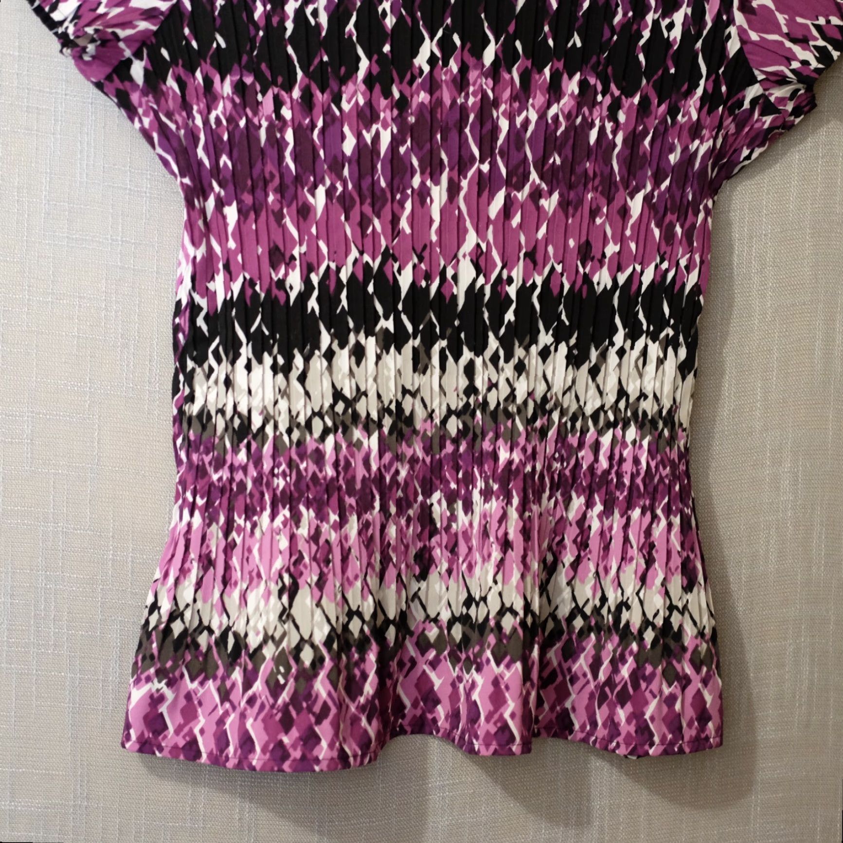 Vintage VINTAGE Apt 9 Crinkle Shirt Black/White/Grey/Purple Stretch Women's XL #H97-16 Size XL / US 12-14 / IT 48-50 - 6 Thumbnail