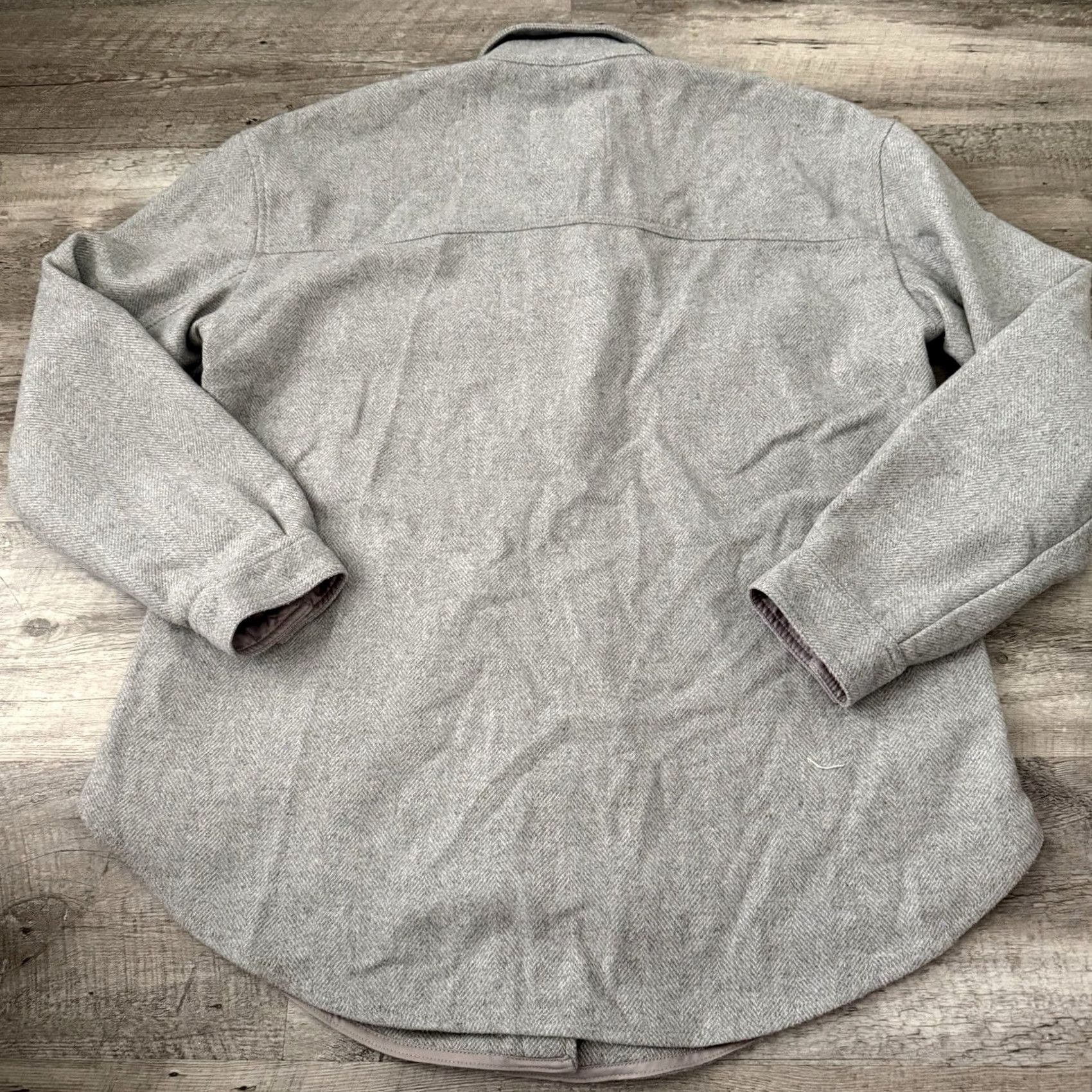 Abercrombie & Fitch Abercrombie & Fitch Shirt Jacket Womens XL Grey Herringbone Wool Blend Shacket Size XL / US 12-14 / IT 48-50 - 5 Thumbnail