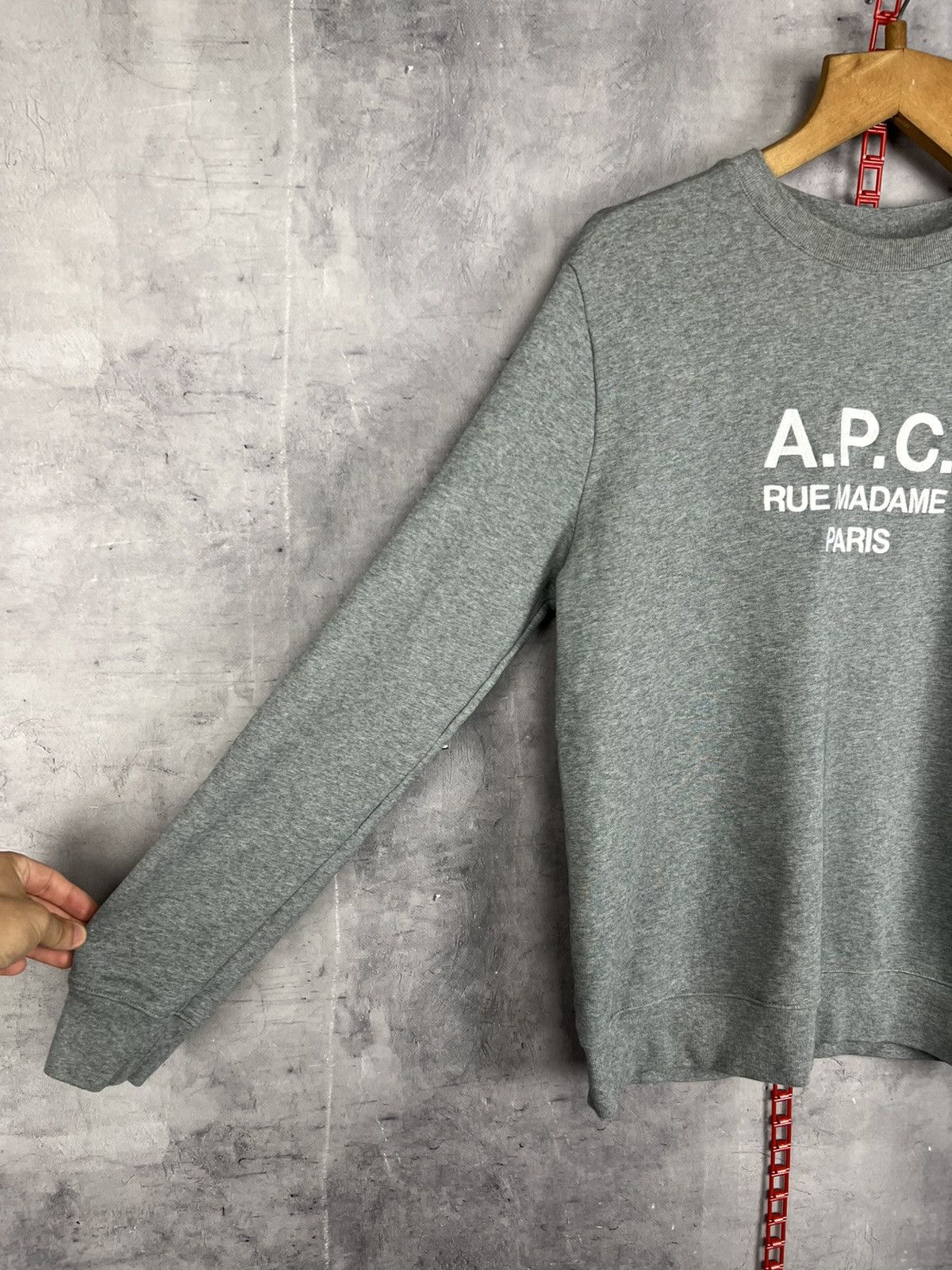 A.P.C. APC Grey Pullover Sweatshirt Embroidered Logo Size M Size US M / EU 48-50 / 2 - 5 Thumbnail