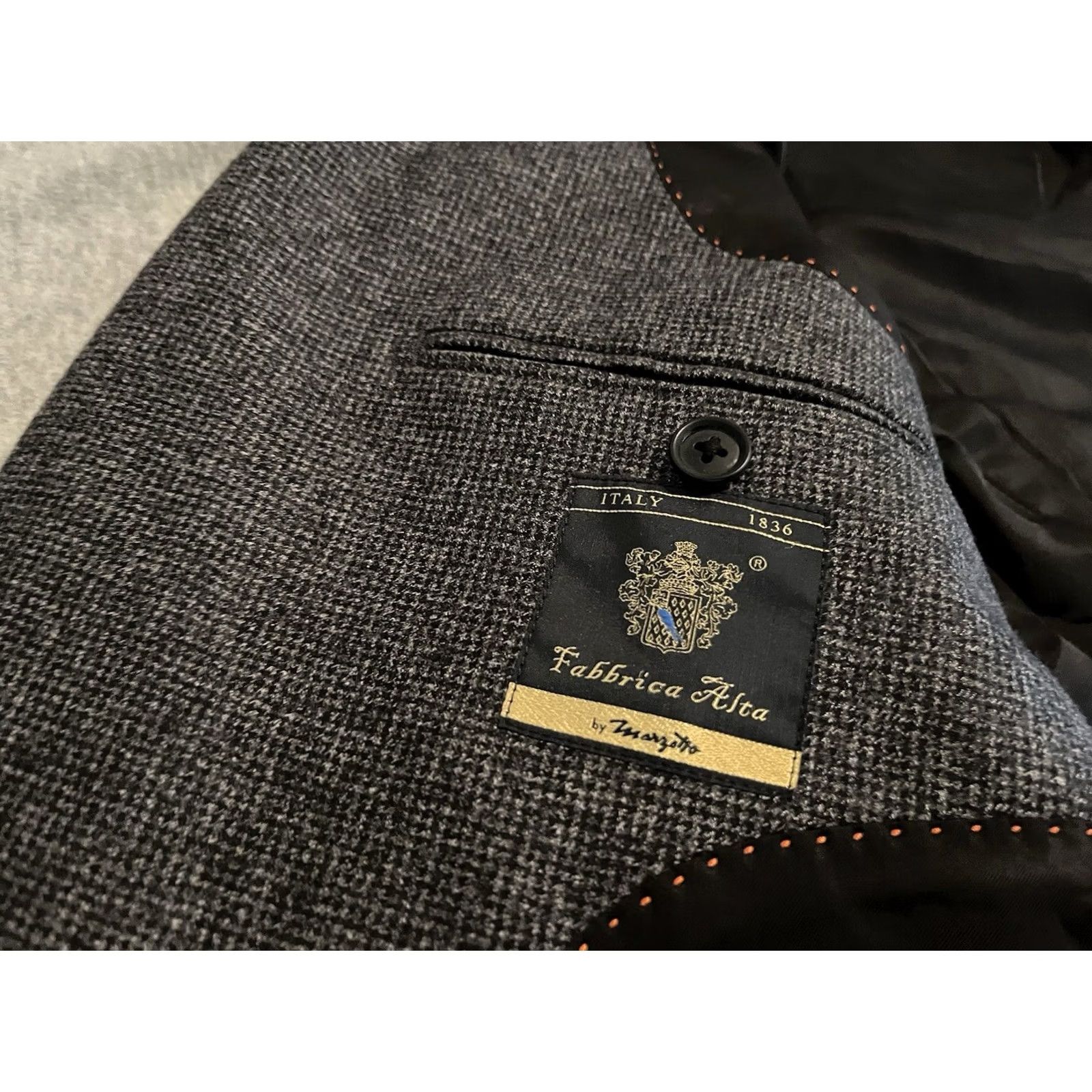 Vintage Jack Spade Sport Coat Jacket Wool Gray Mens 46 blazer 2 Button Size 46R - 4 Thumbnail
