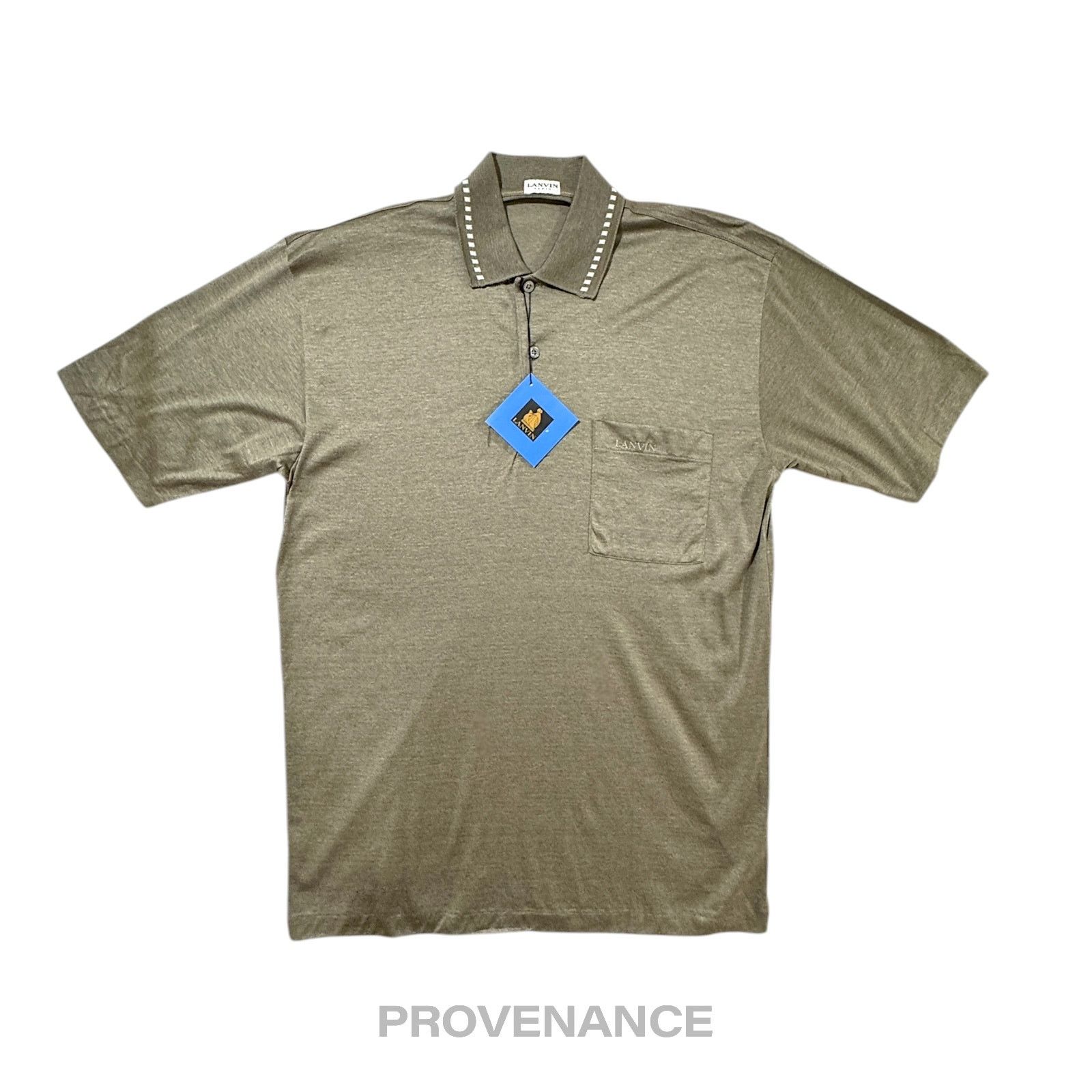 Lanvin 🔴 Lanvin Logo Polo Shirt - Khaki Size US M / EU 48-50 / 2 - 1 Thumbnail