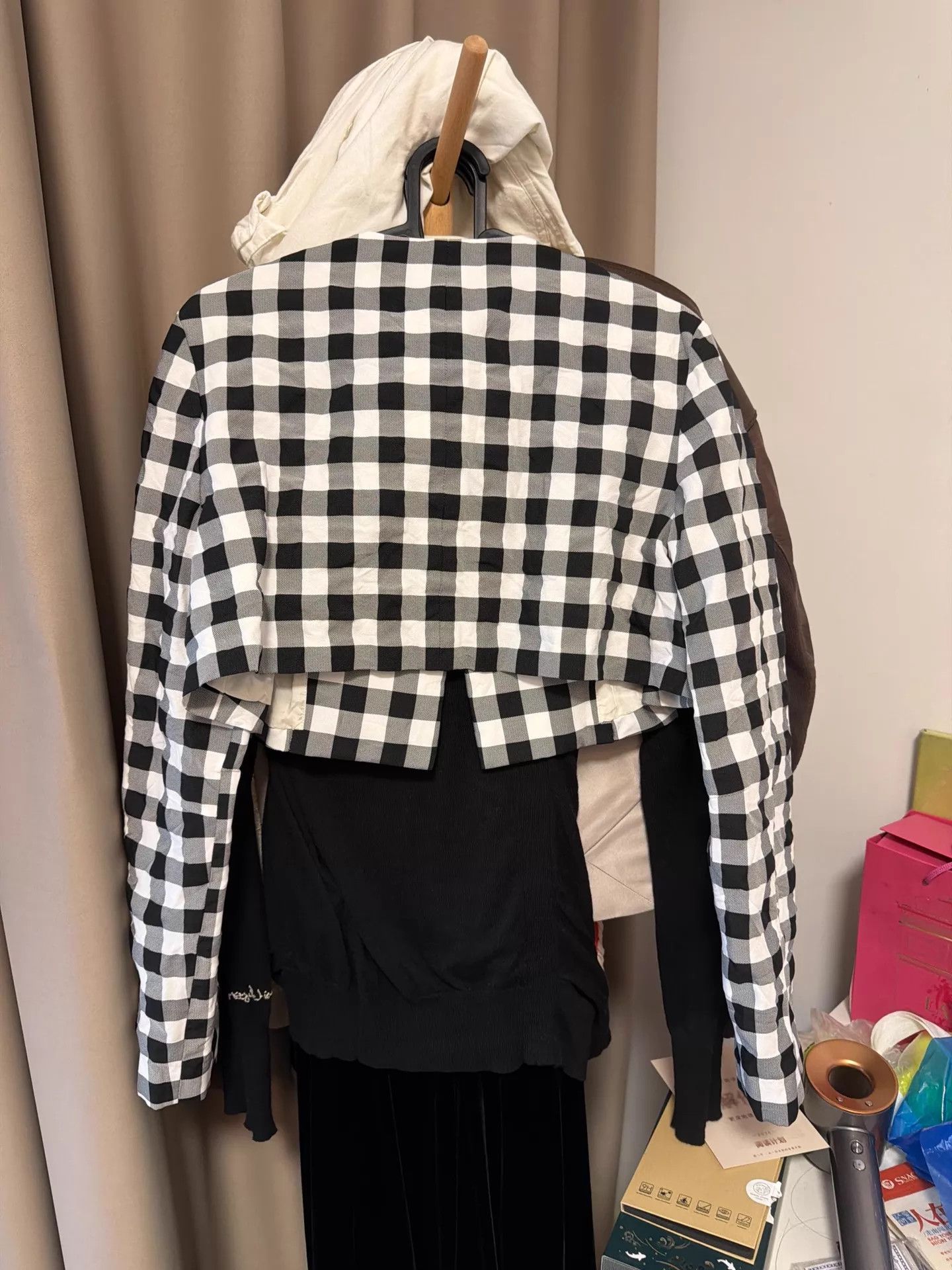Comme des Garcons Girl COMME des GARÇONS GIRL B&W Check Short Jacket S Size S / US 4 / IT 40 - 3 Thumbnail