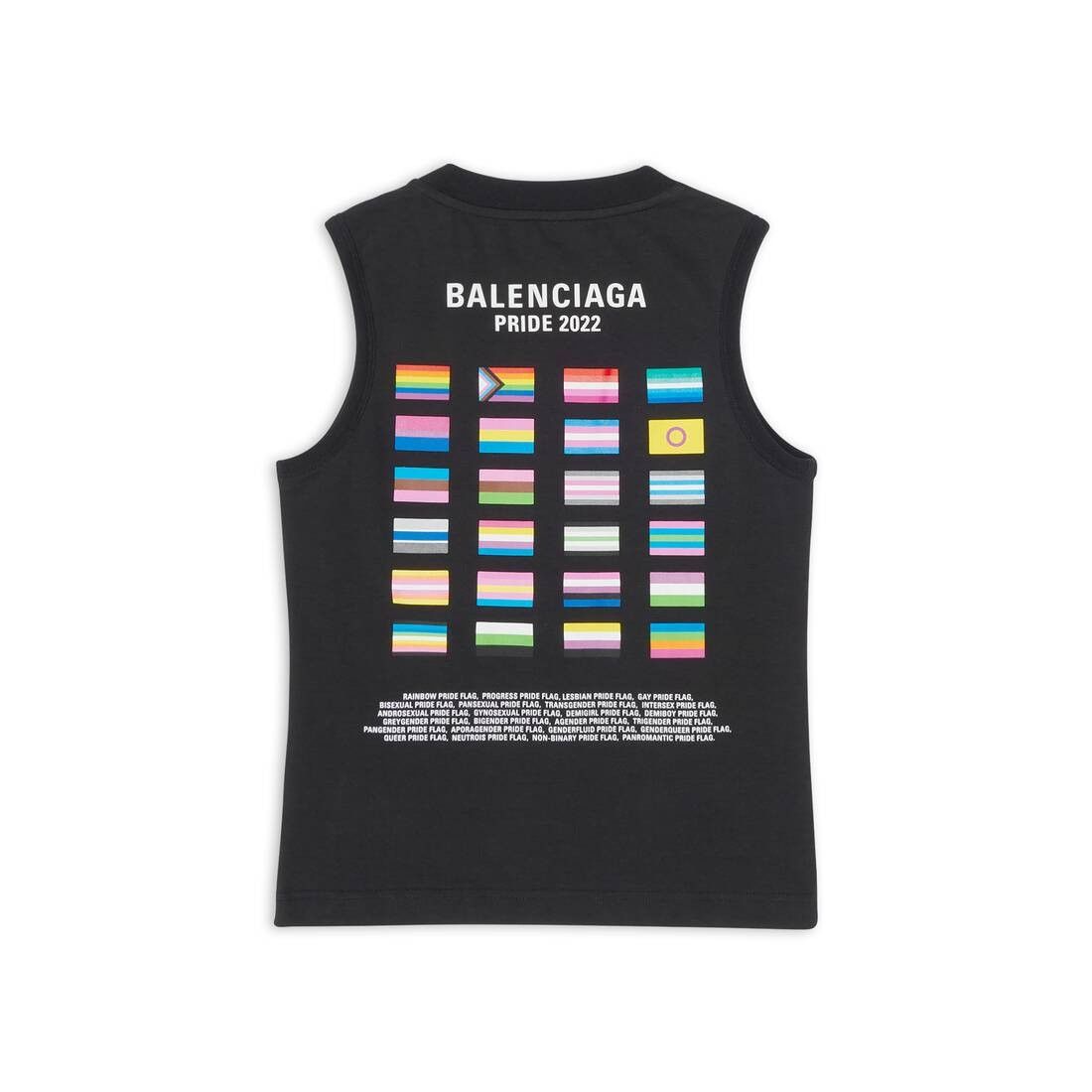 Balenciaga o1s1wg110425 Pride 22 Fitted Tank Top in Black Size US S / EU 44-46 / 1 - 6 Thumbnail