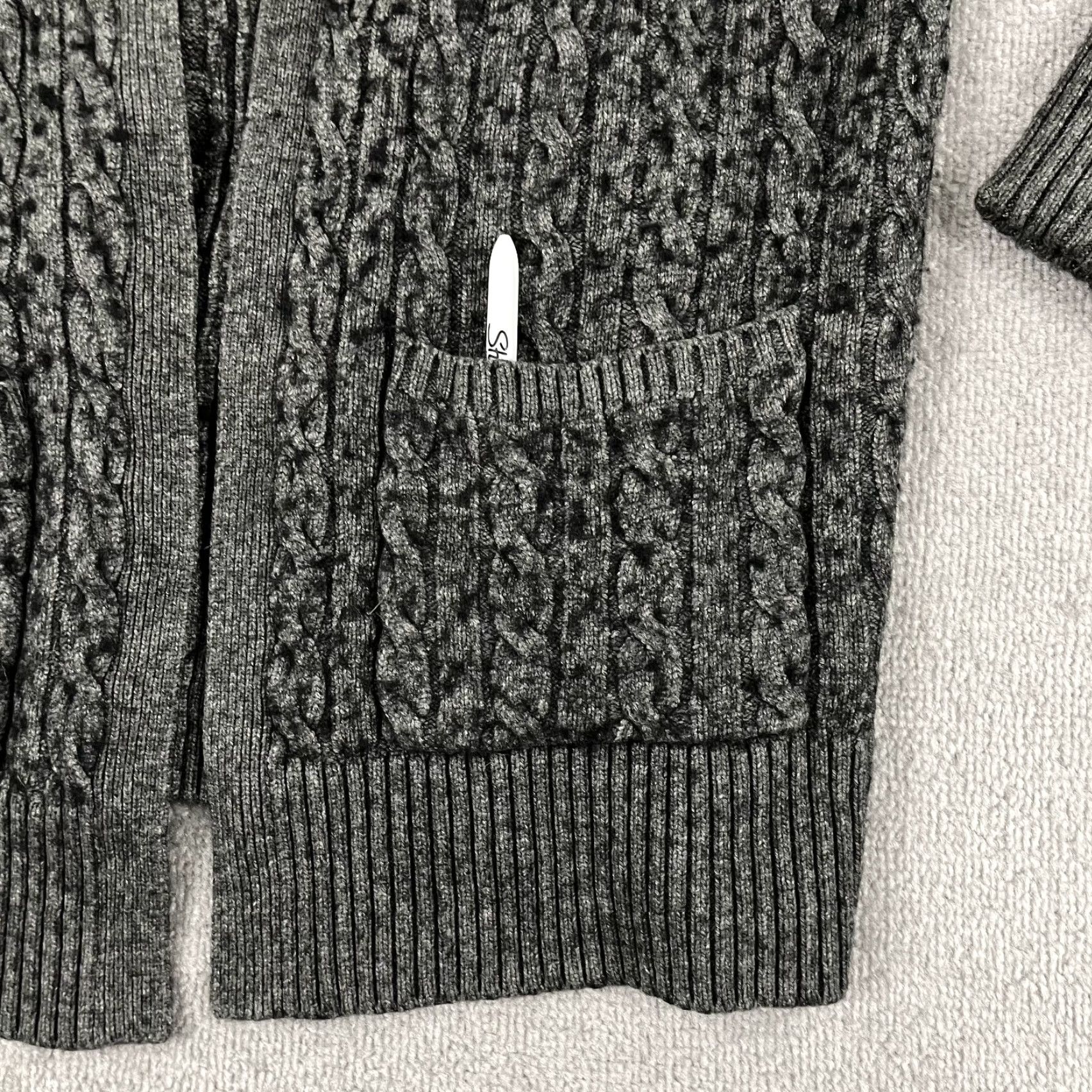 Ralph Lauren VINTAGE Lauren Ralph Lauren Sweater Cardigan Womens Large Gray Wool Blend Open Knit Fall Winter Size L / US 10 / IT 46 - 7 Thumbnail