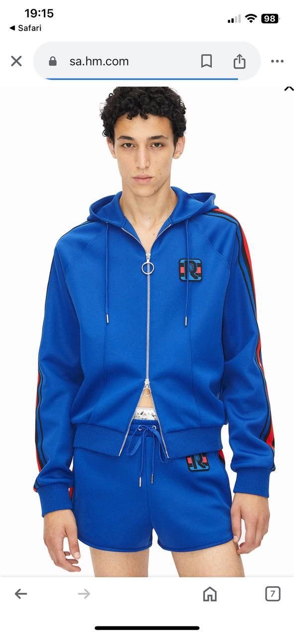 H&M × Paco Rabanne New Rabanne H&M Unisex Blue Full Zip Hooded Tracksuit Size L / US 10 / IT 46 - 4 Thumbnail