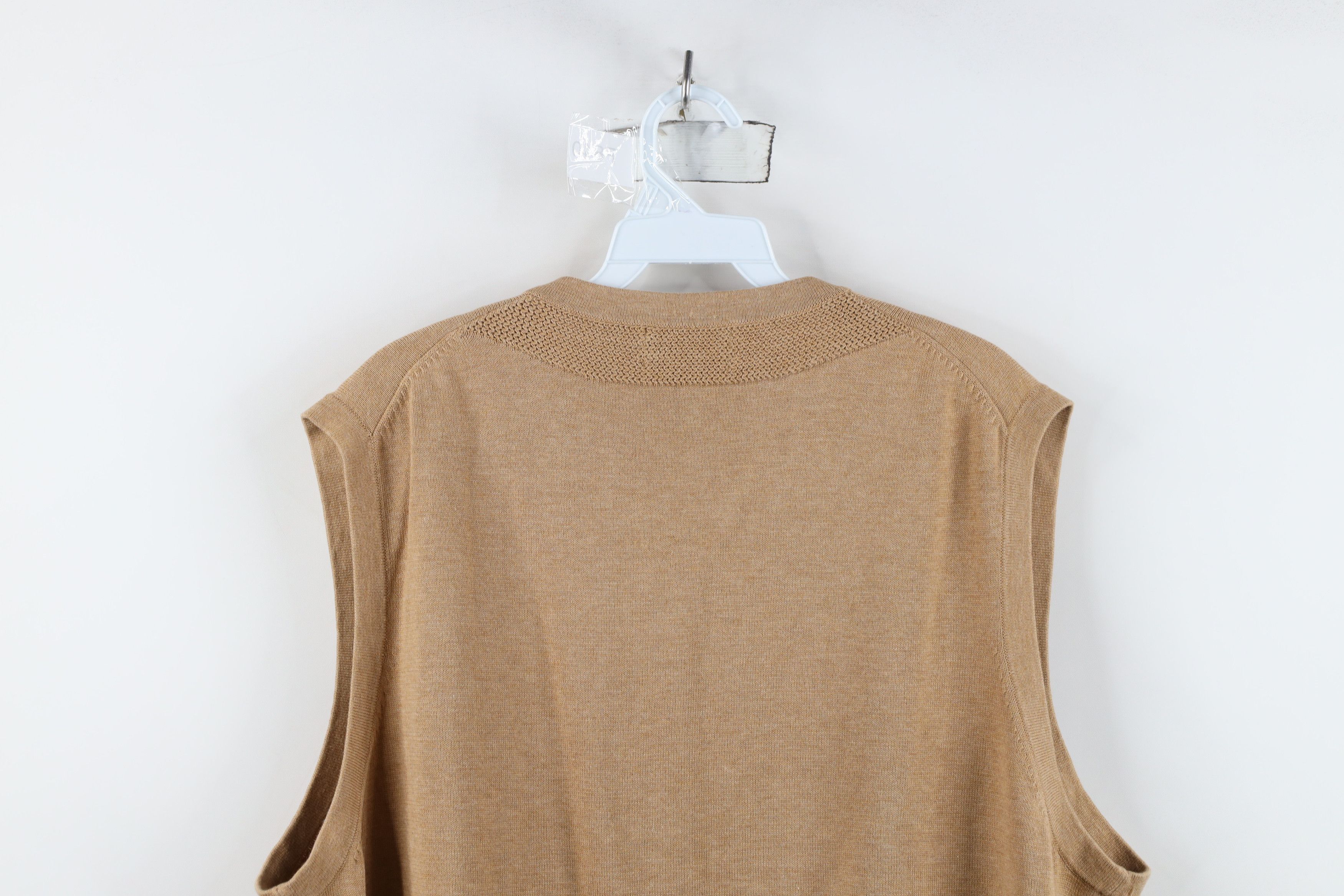 Lands' End Vintage Lands End Cotton Knit V-Neck Sweater Vest Beige Size US XL / EU 56 / 4 - 10 Thumbnail