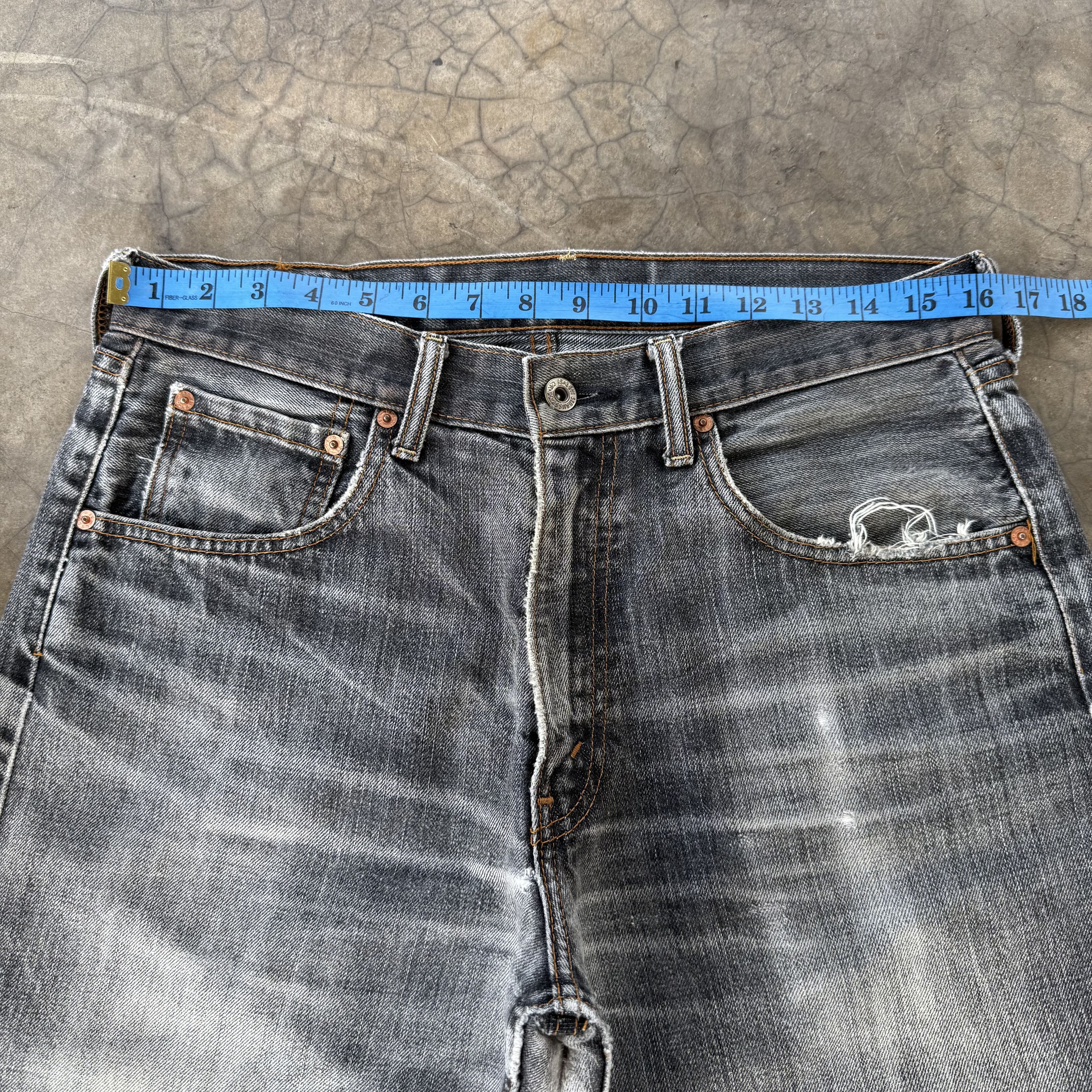 Levi's Vintage Clothing W32x29 Vintage Levi's 503 Faded Black Denim Jean Pants Size US 32 / EU 48 - 4 Thumbnail