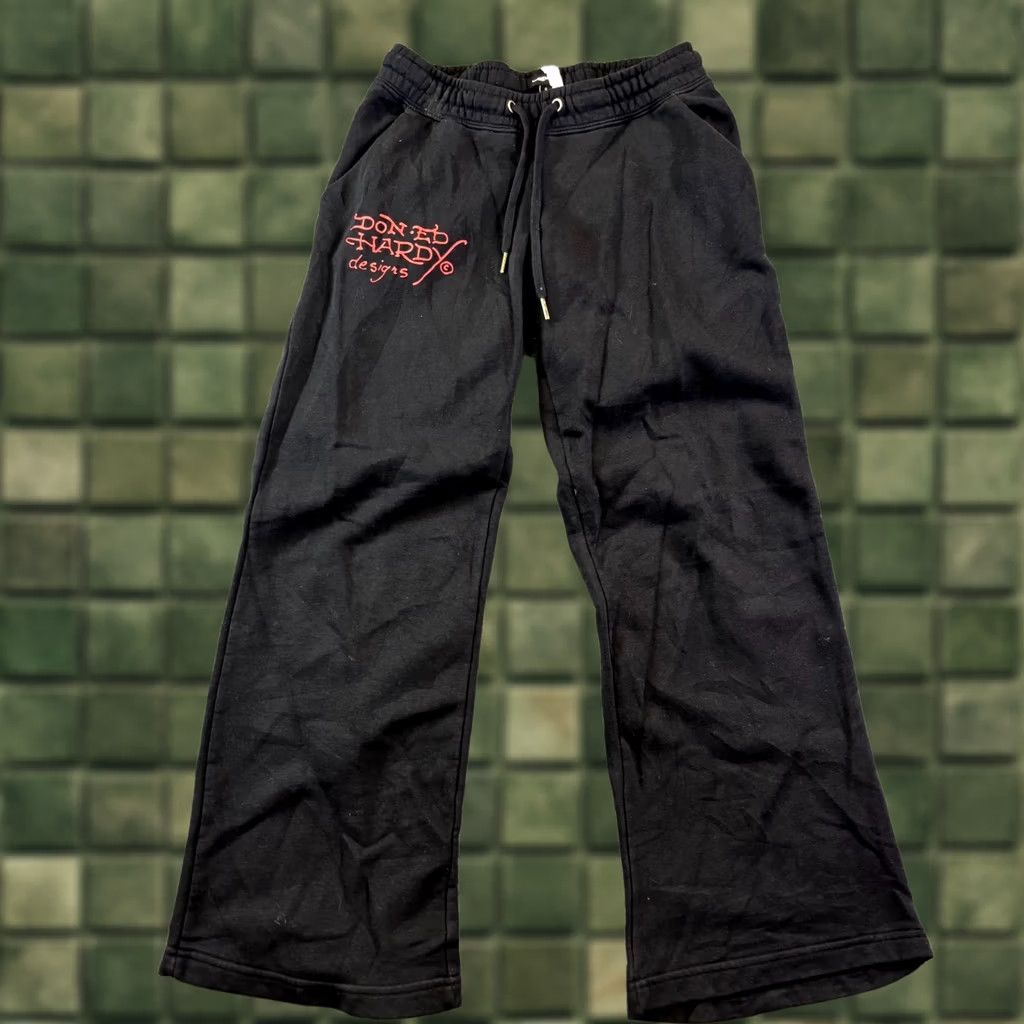 Ed Hardy VINTAGE Ed Hardy SweatPants Womens Small Black Graphic Fleece Drawstring Wide Leg Size 28" / US 6 / IT 42 - 1 Thumbnail