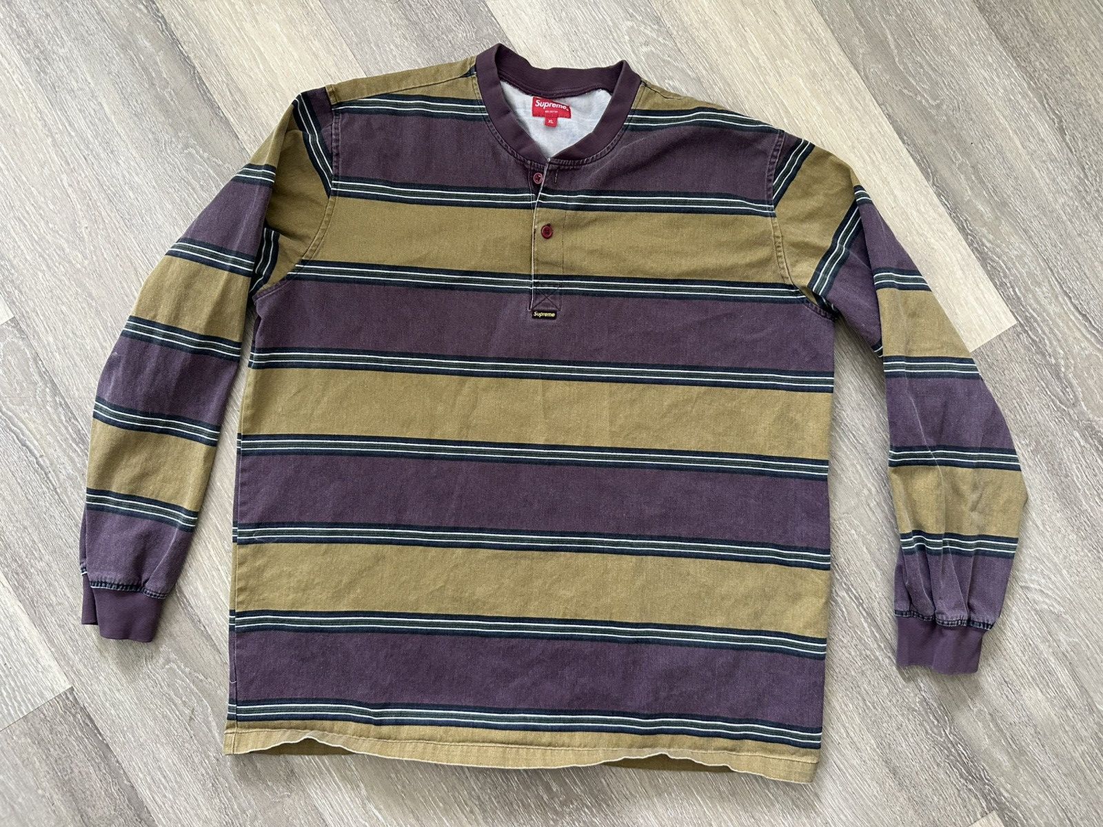 トップス supreme printed stripe twill henley Supreme Printed Stripe Twill Henley | Grailed