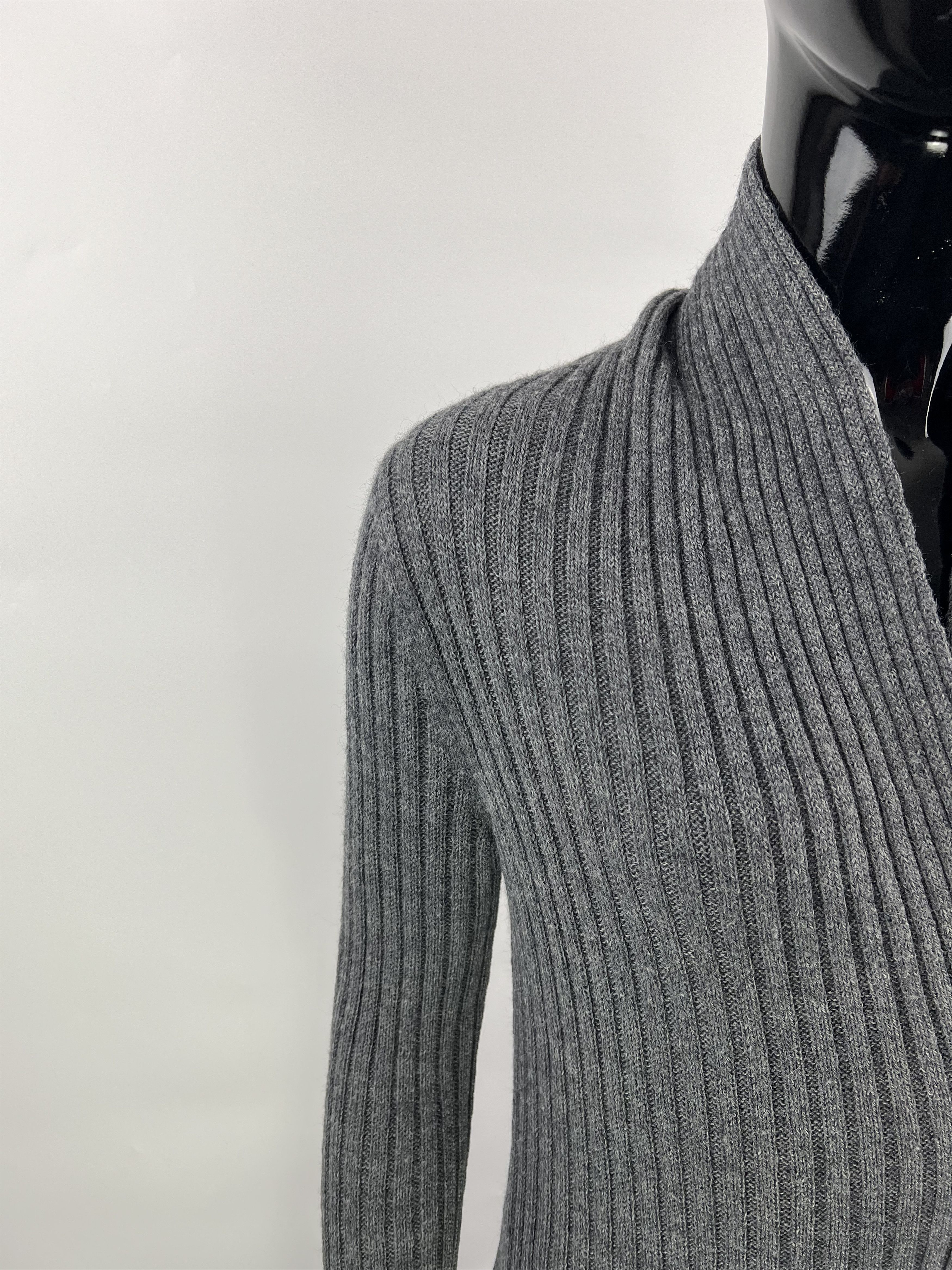 Zadig & Voltaire Zadig Voltaire Alpaca Wool Asymmetrical Ribbed Open Cardigan Size ONE SIZE - 4 Thumbnail