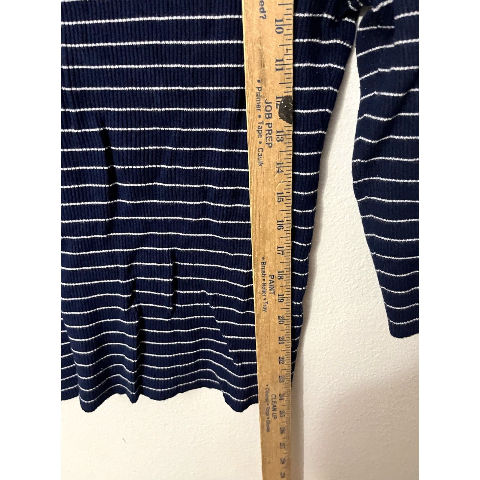 Vintage PILOSOPHY REPUBLIC Sweater Women Adult L Blue Striped V-Neck Long Sleeve Viscose Knit Size L / US 10 / IT 46 - 4 Thumbnail