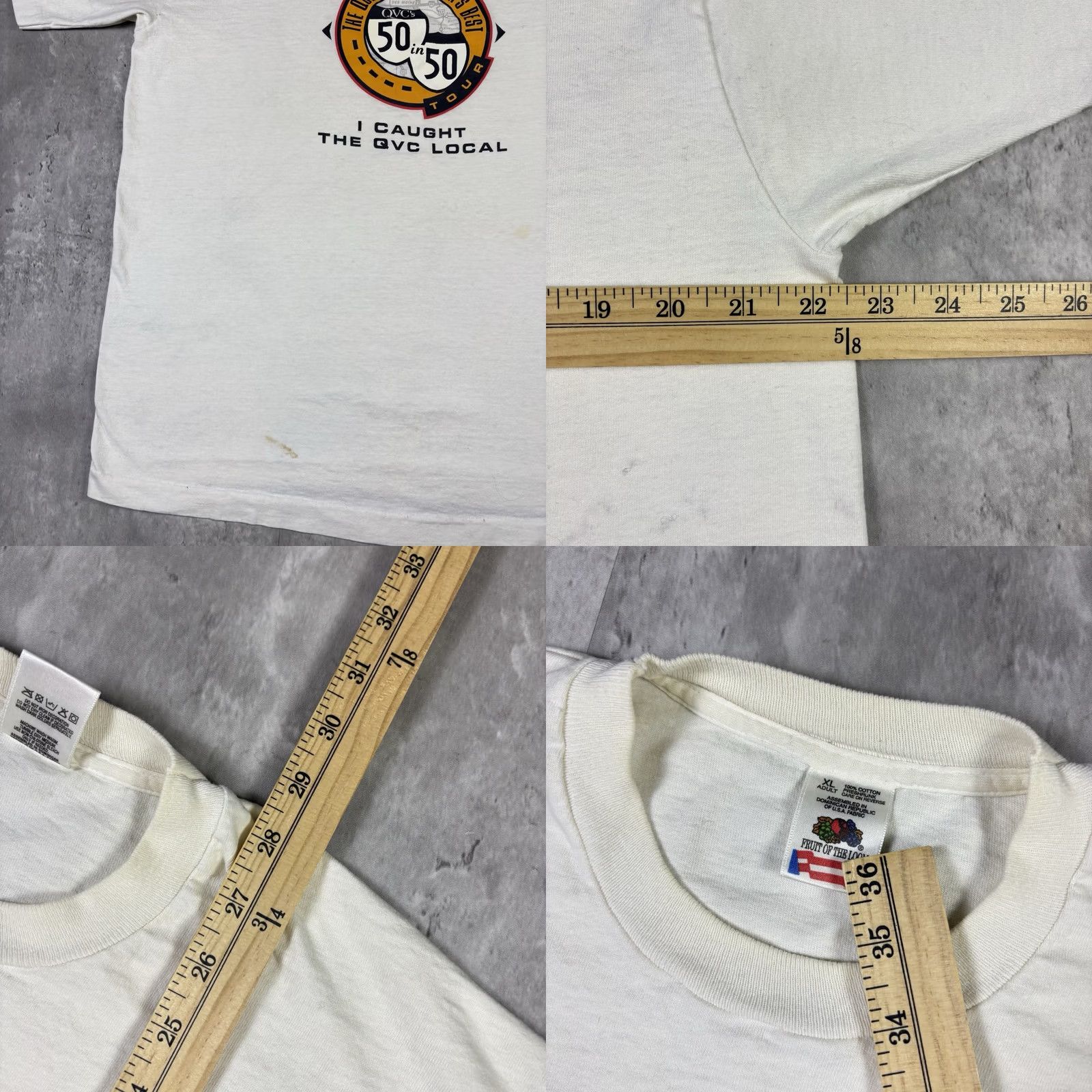 Fruit Of The Loom VINTAGE Fruit of the Loom 90s T Shirt White XL Mens Size US XL / EU 56 / 4 - 8 Thumbnail