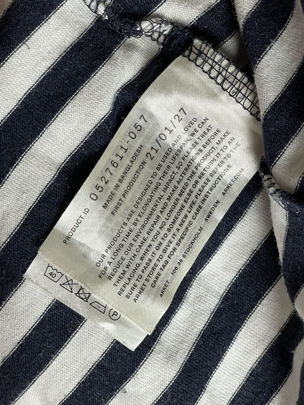 Arket × Hypebeast Arket Streetwear Black/White Striped cotton T-shirt Size US XL / EU 56 / 4 - 9 Thumbnail