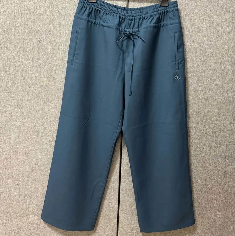 Louis Vuitton Louis Vuitton Blue Wool Logo Embroidered Pants 0089 Size US 36 / EU 52 - 1 Thumbnail