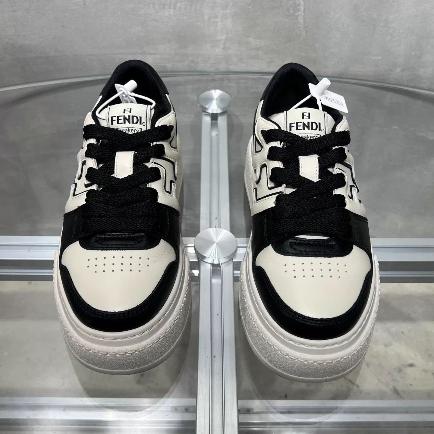 Fendi Fendi Match Black & White Platform Sneakers Size 38 Size US 7.5 / IT 37.5 - 1 Thumbnail