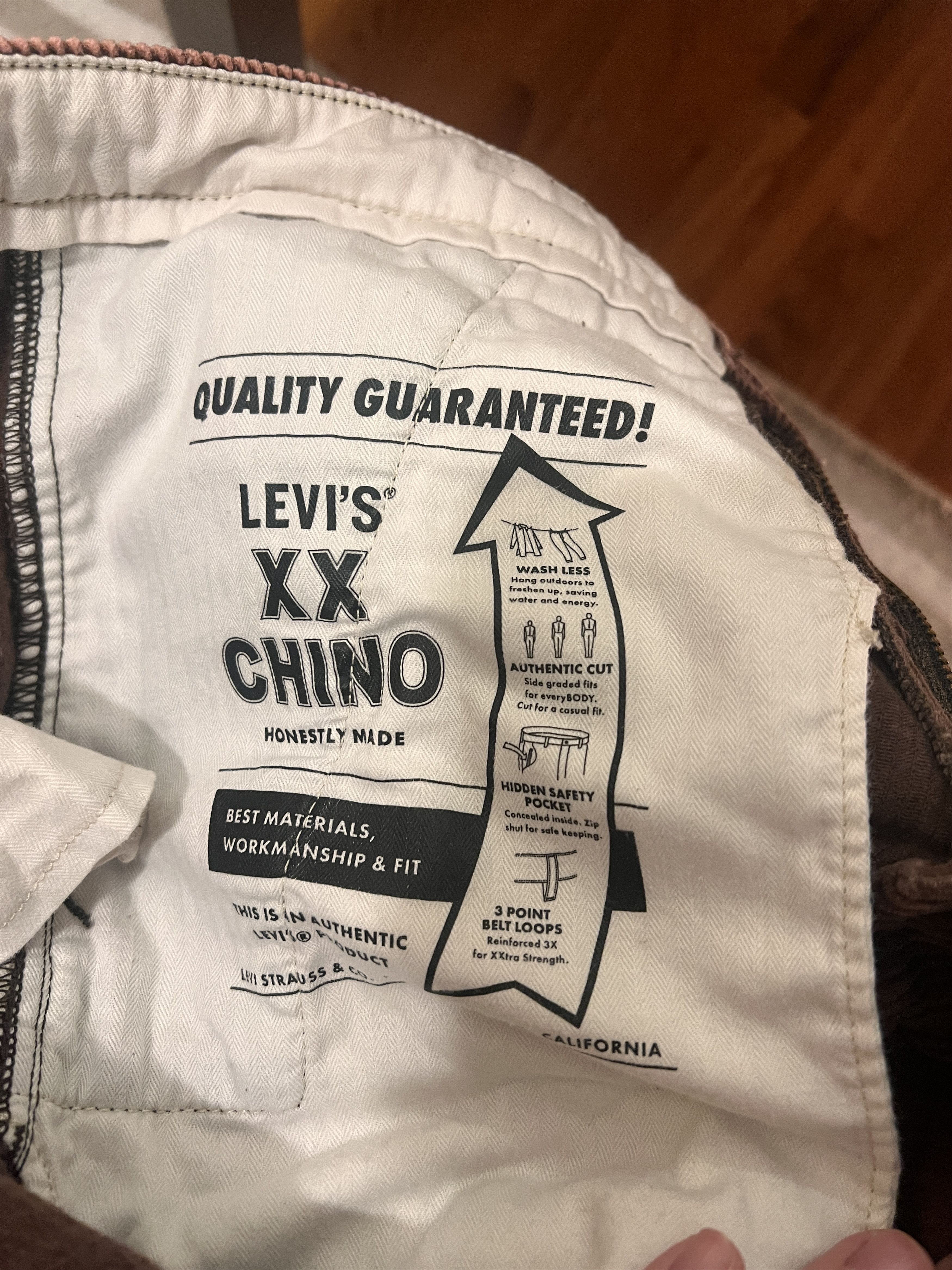 Levi's XX Chino Authentic Straight Fit Corduroy Size US 32 / EU 48 - 3 Thumbnail