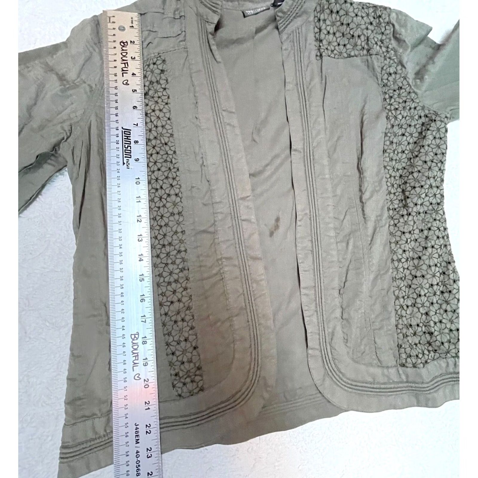 Vintage Chico’s Additions Jacket Cardigan Olive Green Cotton Open Front Size 2 Womens Size XS / US 0-2 / IT 36-38 - 8 Thumbnail