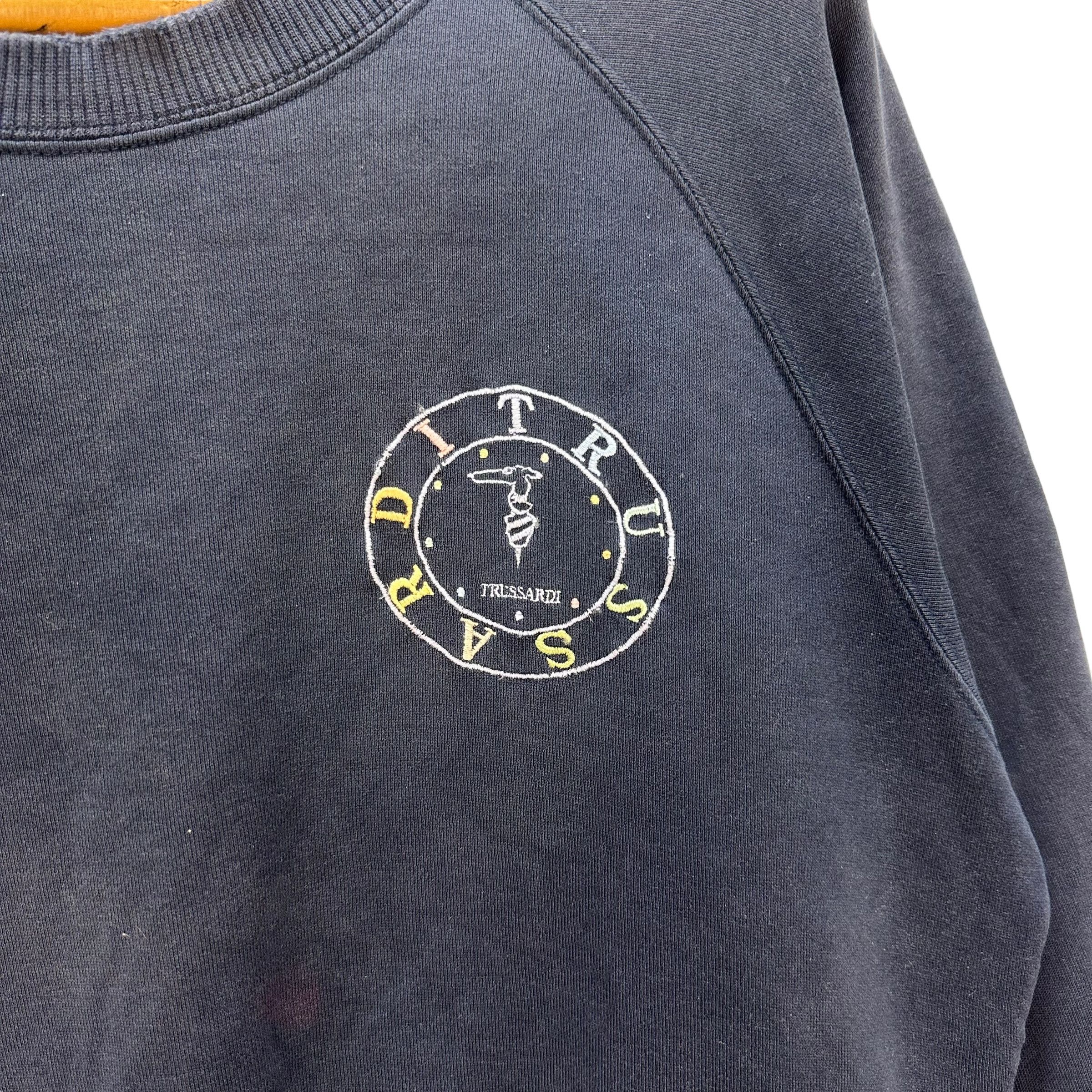 Trussardi TRASHED TRUSSARDI EMBROIDERY BIG LOGO SWEATSHIRT #8935-040 Size US L / EU 52-54 / 3 - 6 Thumbnail