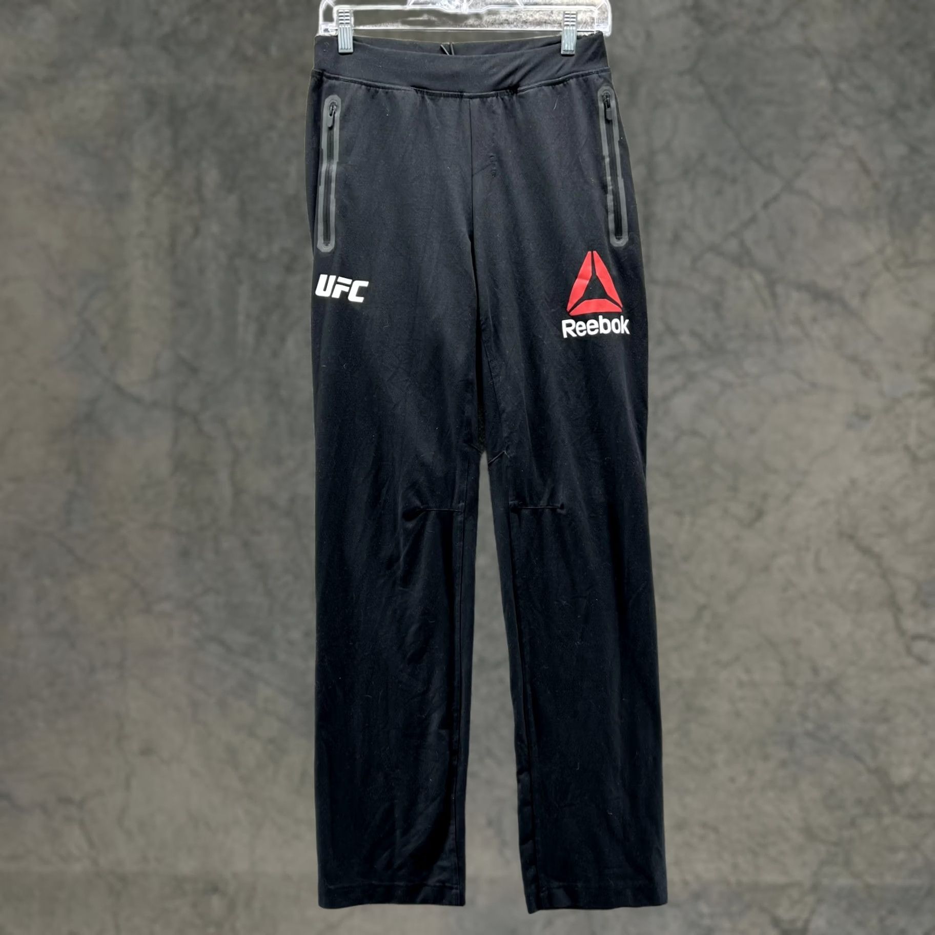 Reebok Reebok Sweatpants Women Small Black Athletic UFC Polyester Straight Stretch Pants 32 Inseam Size 28" / US 6 / IT 42 - 1 Thumbnail