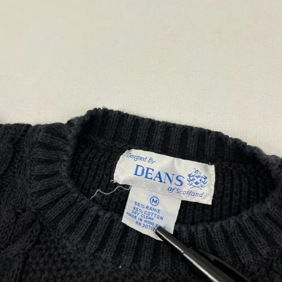 Vintage VINTAGE Deans of Scotland Sweater Women S / Medium Crop Floral Embroidered Knit Boho 90s Size M / US 6-8 / IT 42-44 - 3 Thumbnail