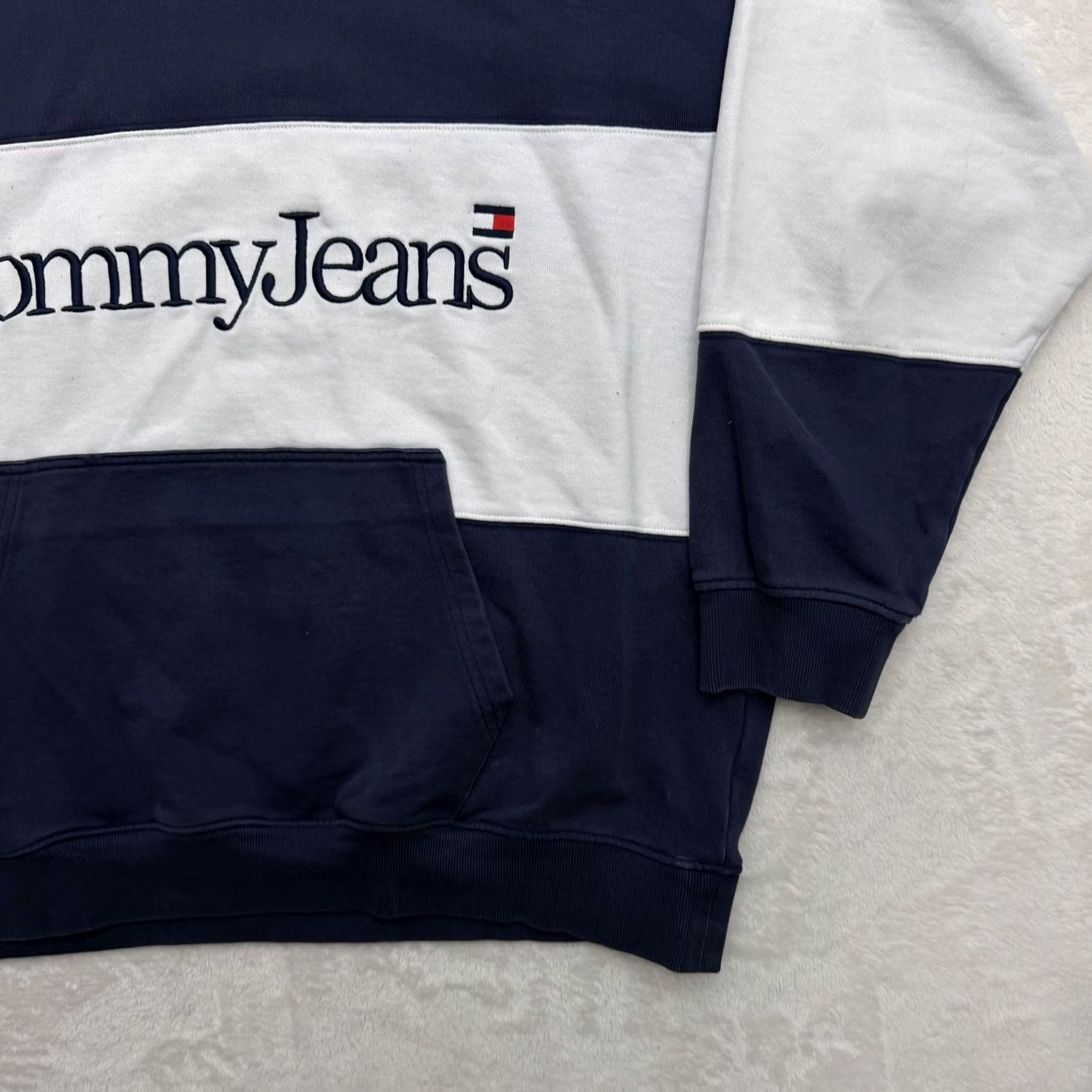 Tommy Hilfiger Tommy Hilfiger Hooded Sweater 2XL Blue Fleece Pullover Mens Crew Neck Logo Embroidered Pockets Size US XXL / EU 58 / 5 - 5 Thumbnail