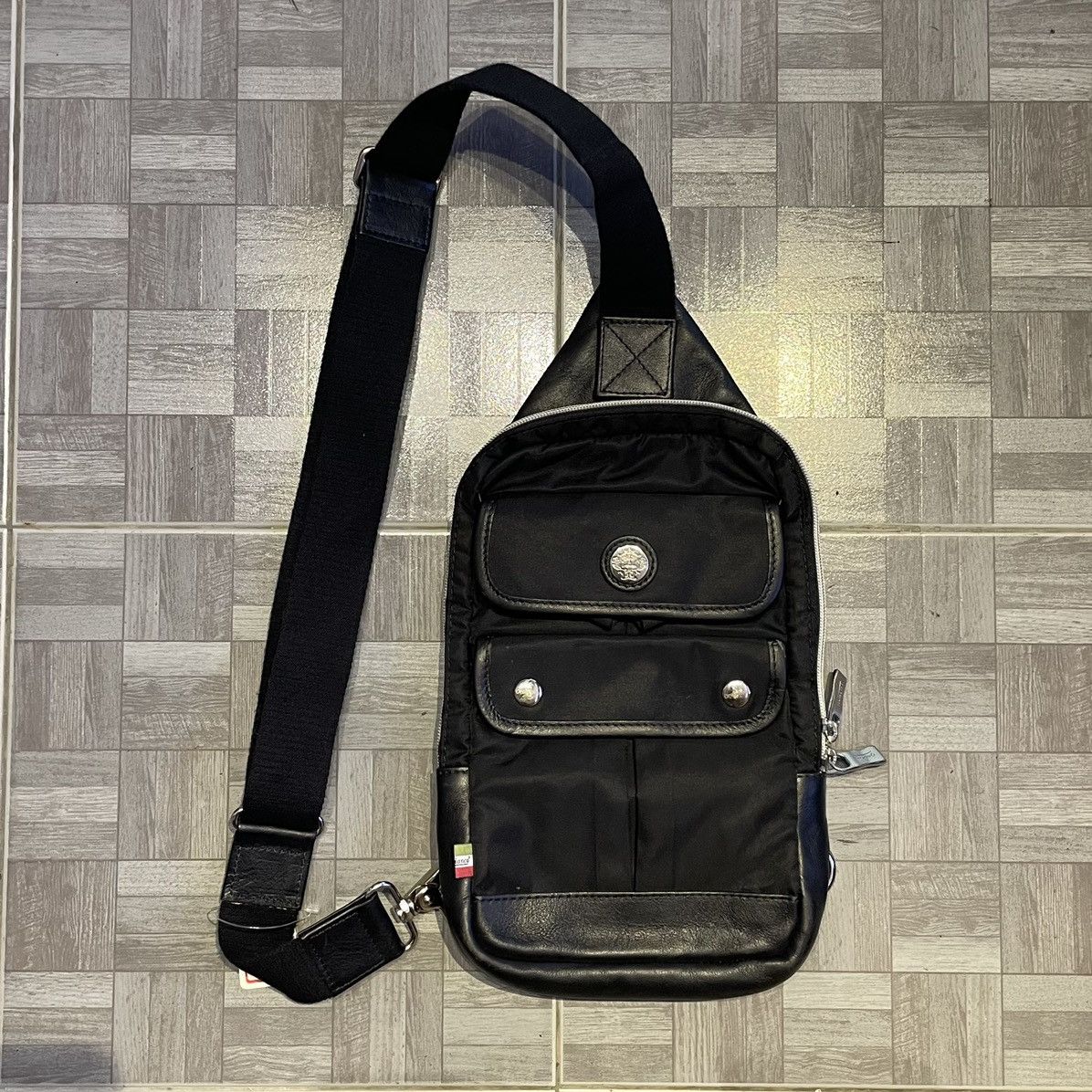 Leather × Orobianco Orobianco Nylon Trim by Leather Crossbody Made in Italy Size ONE SIZE - 18 Thumbnail