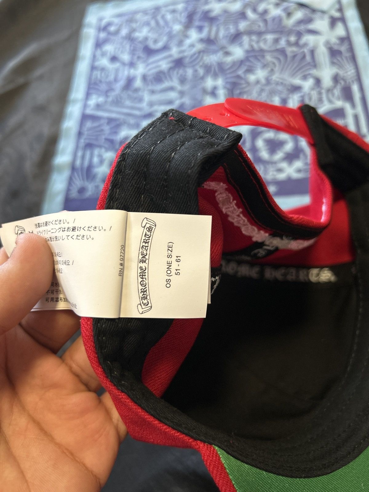Chrome Hearts Chrome Hearts 6 Panel Baseball Hat Red Size ONE SIZE - 6 Thumbnail