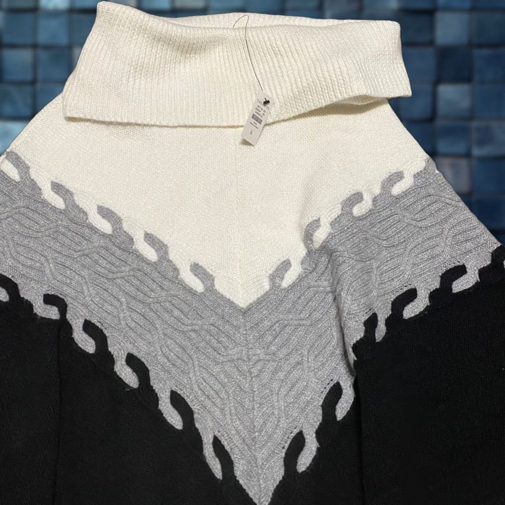 Talbots Talbots Womens Small Sweater Multicolor Cable Knit Poncho Cowl Neck NWT New Size S / US 4 / IT 40 - 1 Thumbnail