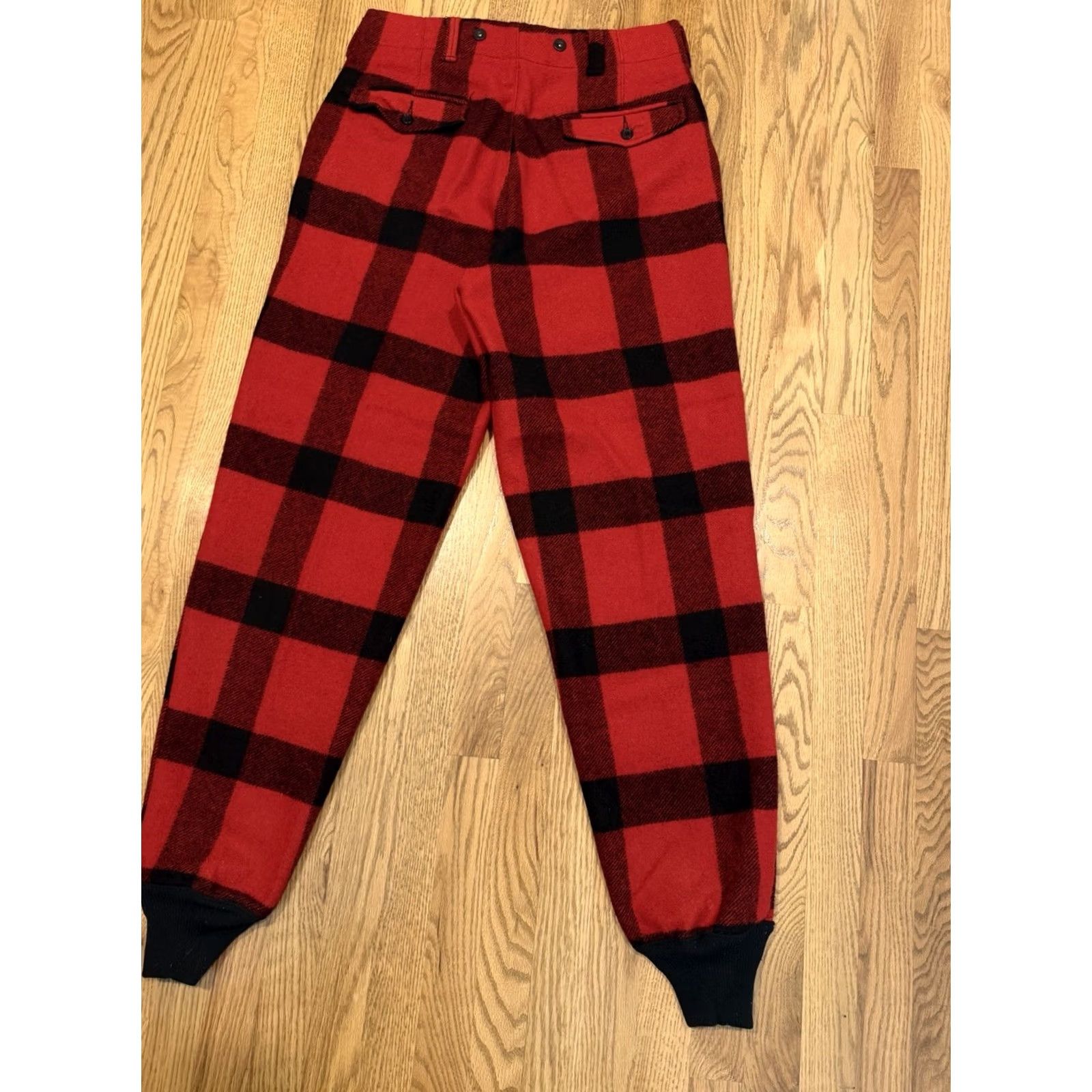 Vintage Vintage Woolrich Hunting Pants Mens 34 Red Black Buffalo Plaid Wool Blend Vtg Size US 34 / EU 50 - 4 Thumbnail