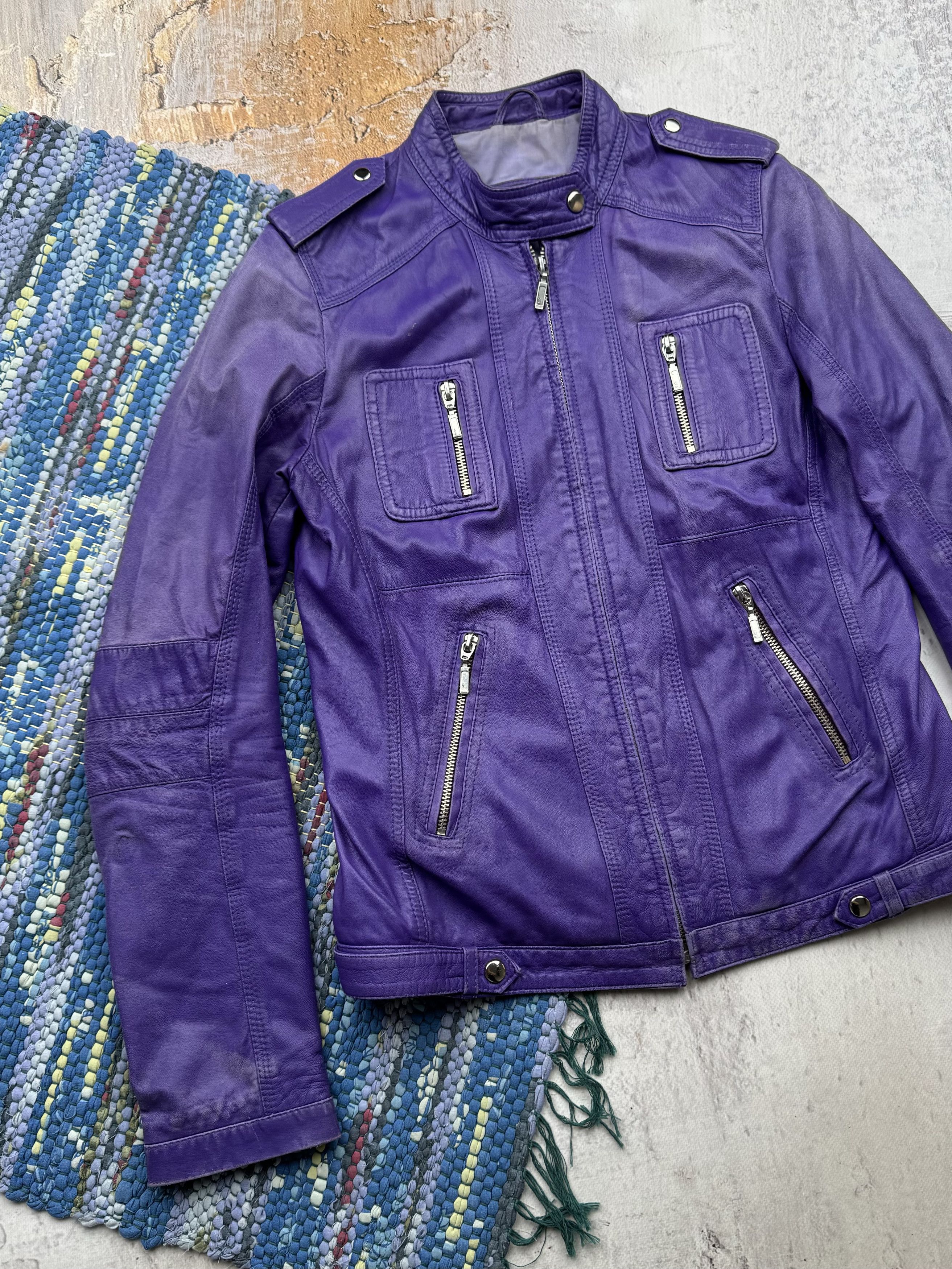 Vintage Vintage Faded Leather Jacket A162(150) Size M / US 6-8 / IT 42-44 - 2 Thumbnail
