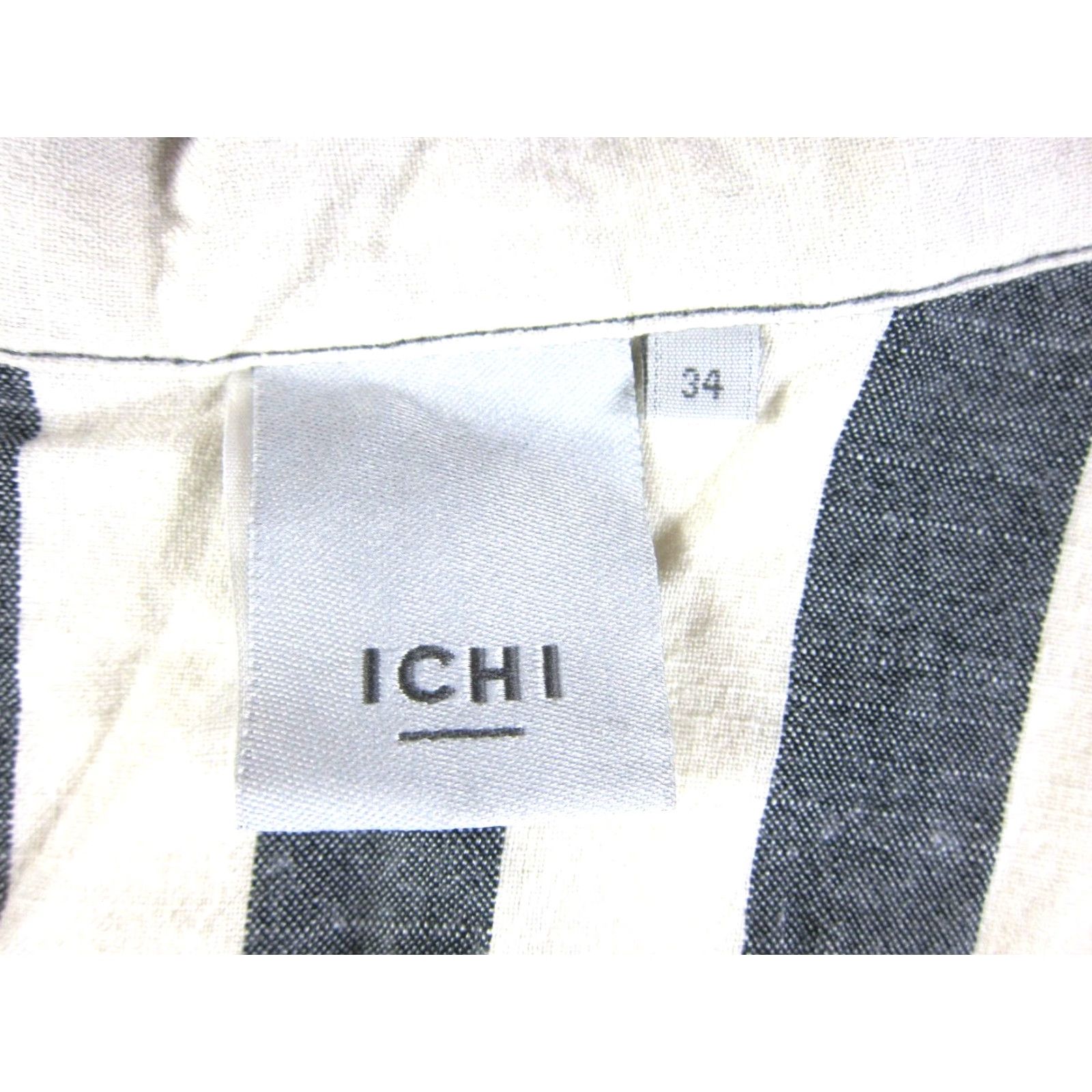 Vintage ICHI Jumpsuit Women 34/6 Grey Stripe Pocket Cap Sleeve V-Neck Cotton Rayon Size 28" / US 6 / IT 42 - 3 Thumbnail