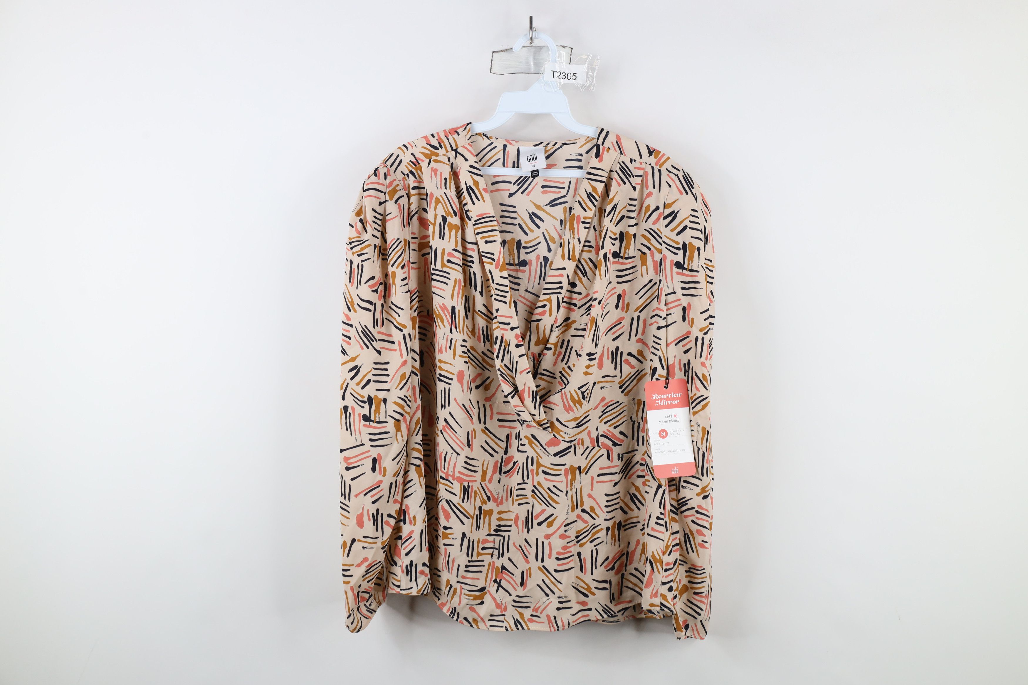 Vintage New Cabi Abstract Line Art Marni Blouse Top Shirt Polyester Size M / US 6-8 / IT 42-44 - 1 Thumbnail