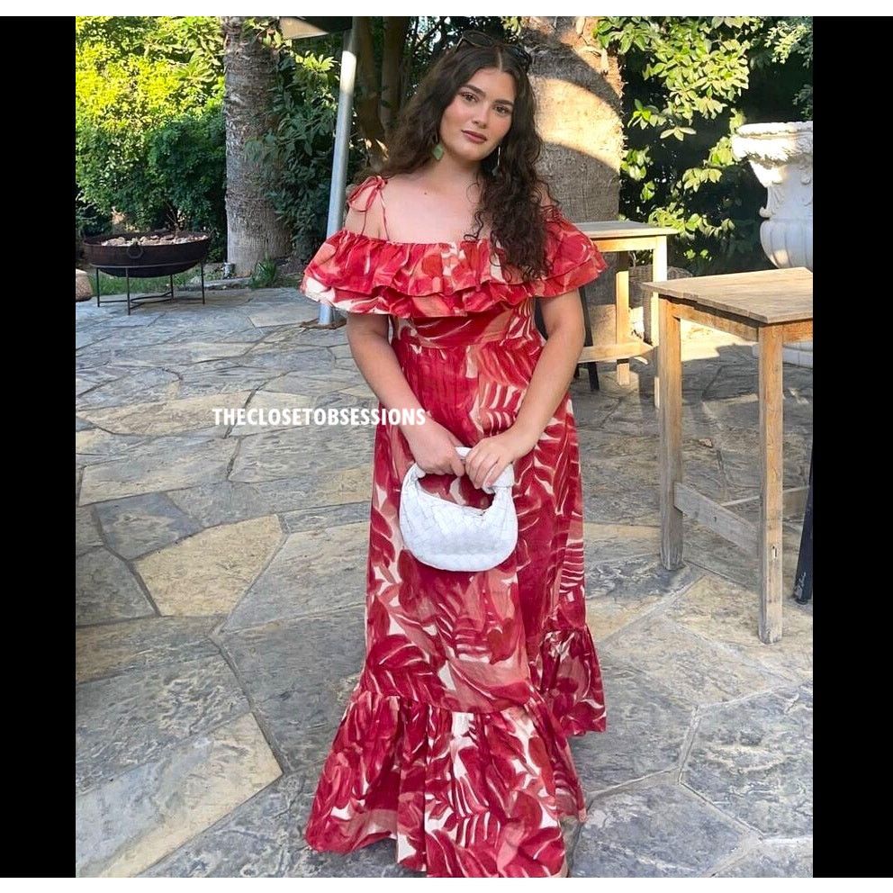 Zara ZARA Red Ruffled Maxi Dress NWT Size S / US 4 / IT 40 - 10 Thumbnail