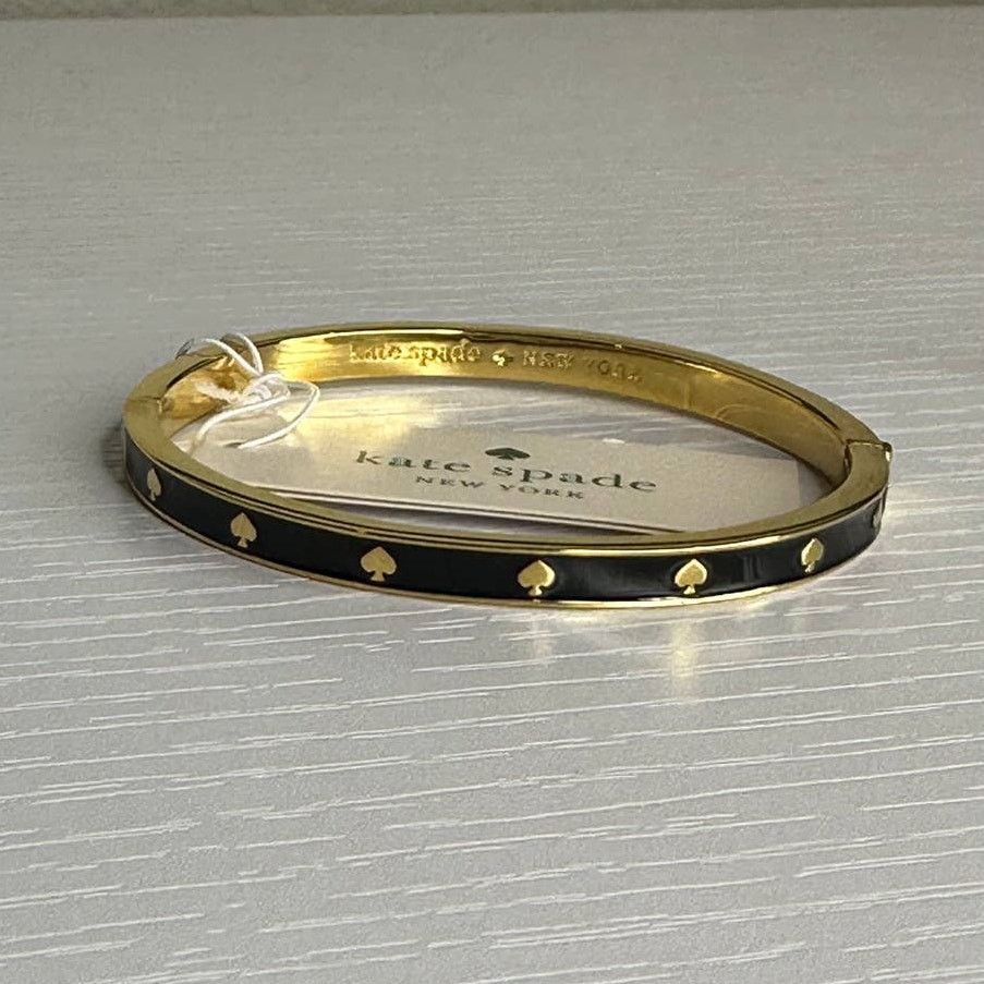 Kate Spade Kate Spade Enamel Gold Tone Spot The Spade Bangle Bracelet Size ONE SIZE - 6 Thumbnail