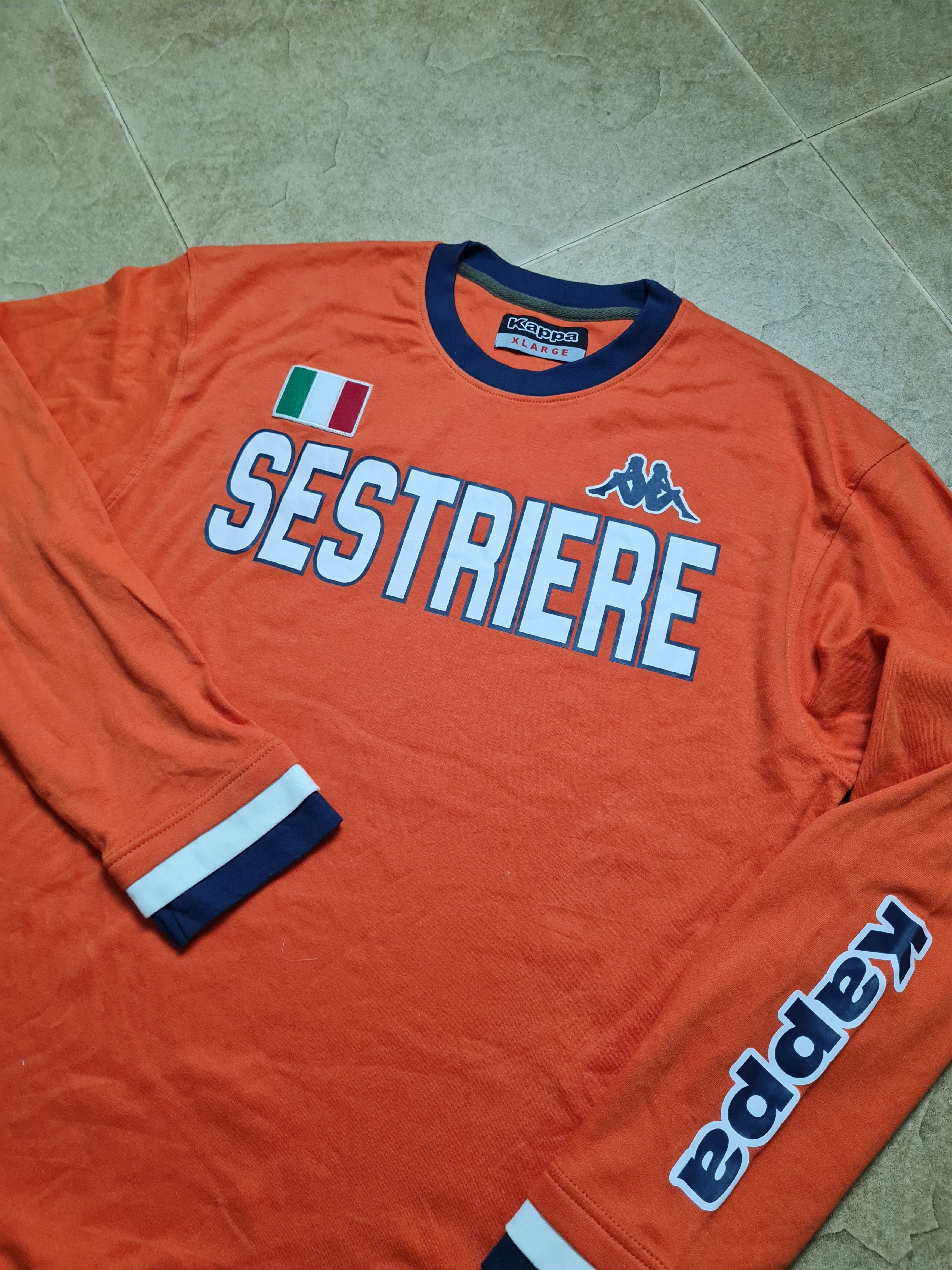 Kappa Vintage Kappa Sestriere Mens Orange Big Logo Long Sleeve Size US XL / EU 56 / 4 - 2 Thumbnail