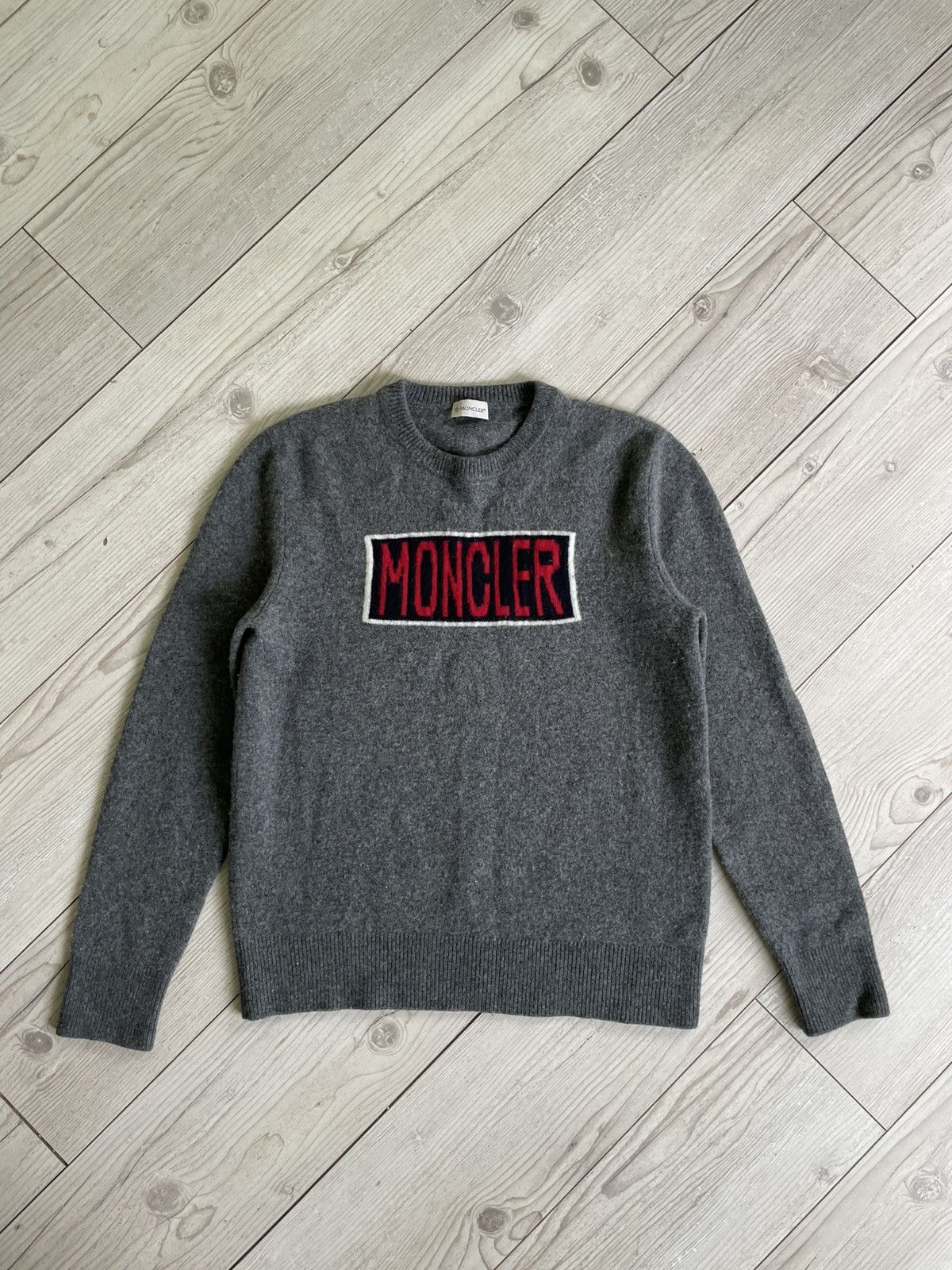 Moncler Moncler Big Logo Wool sweatshirt Size US M / EU 48-50 / 2 - 2 Thumbnail