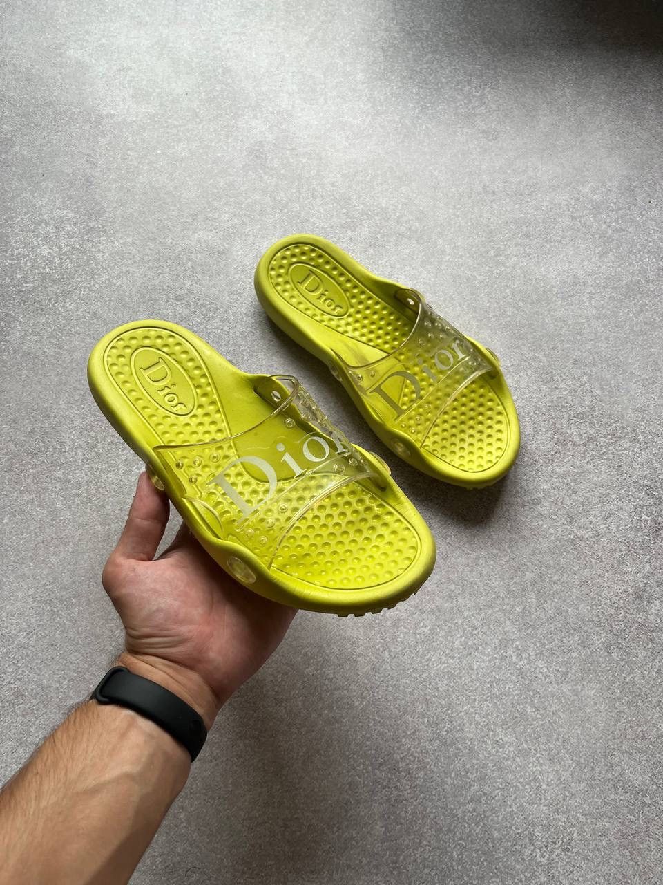 Vintage Dior Yellow Sliders