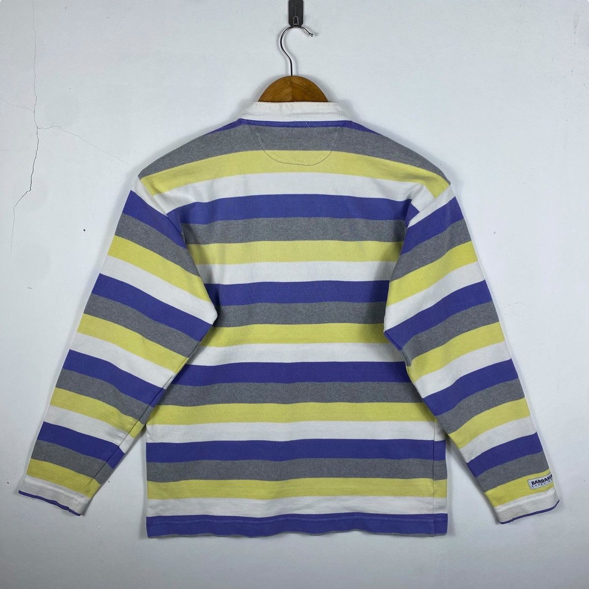 Barbarian × Vintage Vintage BARBARIAN RUGBY WEAR Striped Long Sleeve Tee Shirt Size US M / EU 48-50 / 2 - 4 Thumbnail