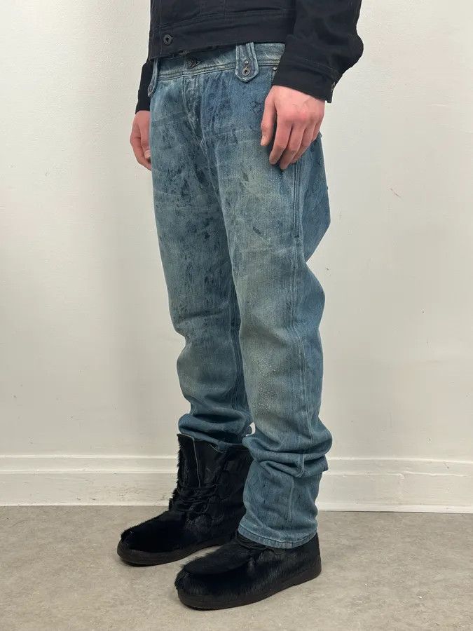 Diesel Diesel Abstract Painted Denim Blue Jeans Size US 32 / EU 48 - 2 Thumbnail